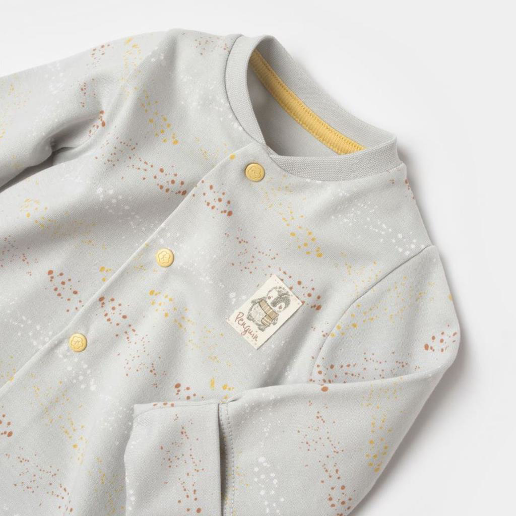 Bibaby Biorganic Penguin Yenidoğan Tulum 60776 Ekru Gri Bibaby Biorganic Penguin Yenidoğan Tulum 60776 Ekru Gri