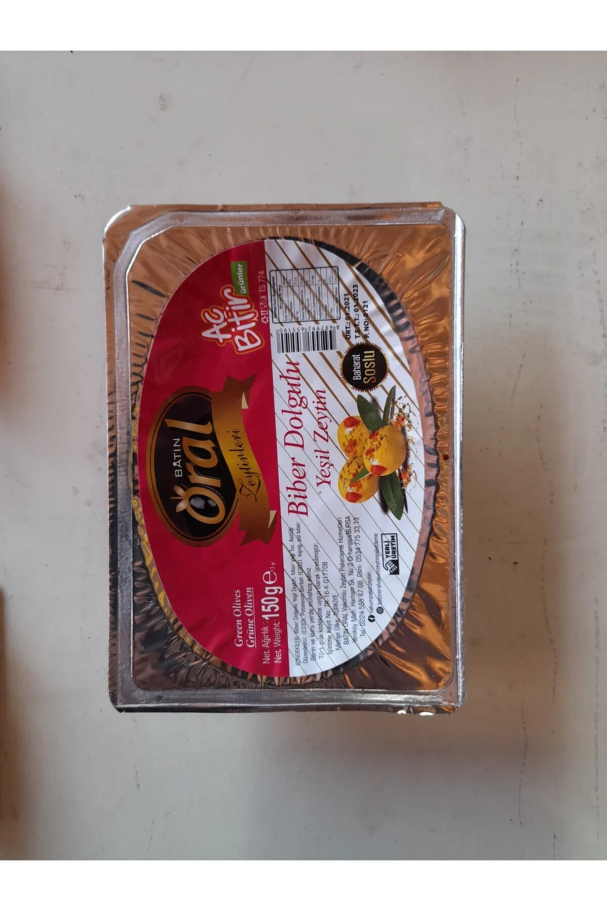 Biber Dolgulu Yeşil Zeytin 150 gr