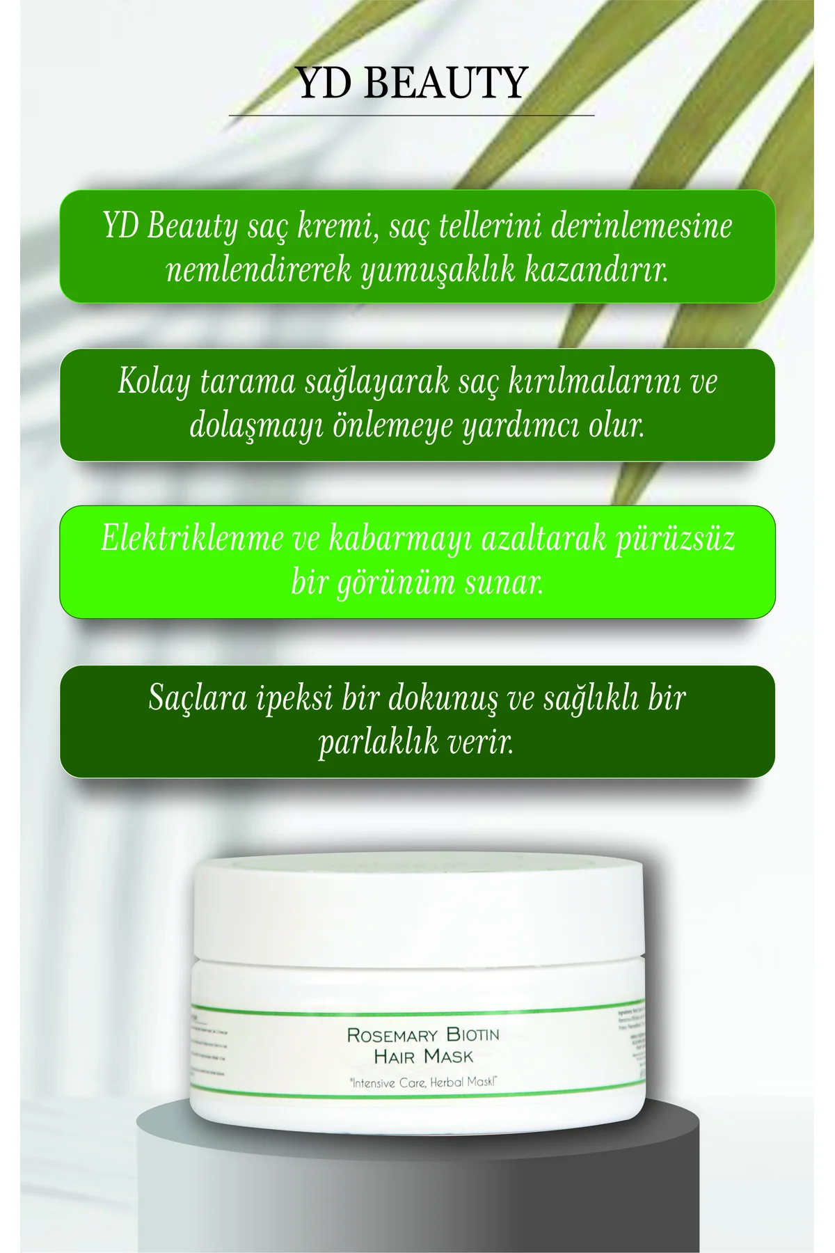 Biberiye Özlü Saç Maskesi 300 ml – Biotin ve Keratin İçerikli, Yo