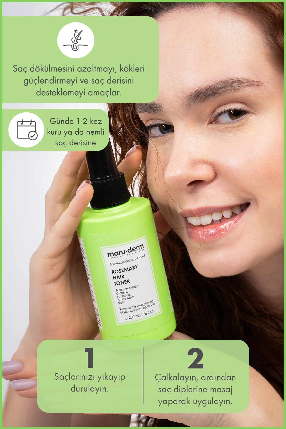 Biberiye Saç Bakım Toniği 200 ML | Tüm Saç Tipleri | Vegan