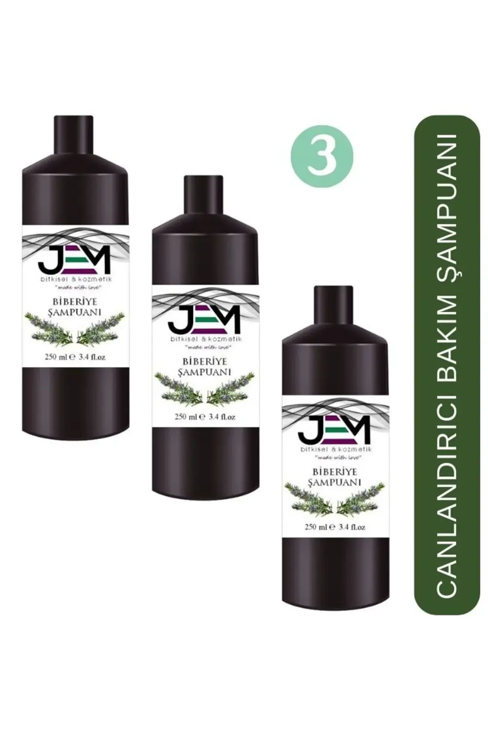 Biberiye Şampuanı 250 ML * 3 ADET Canlandırıcı Bakım Şampuanı