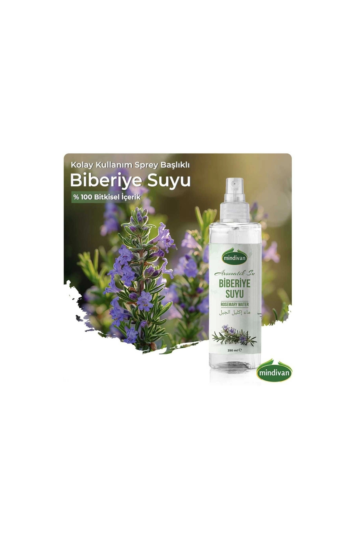 Mindivan Biberiye Suyu Dökülme Karşıtı Ve Saç Uzamasında Etkili Sprey Şişe