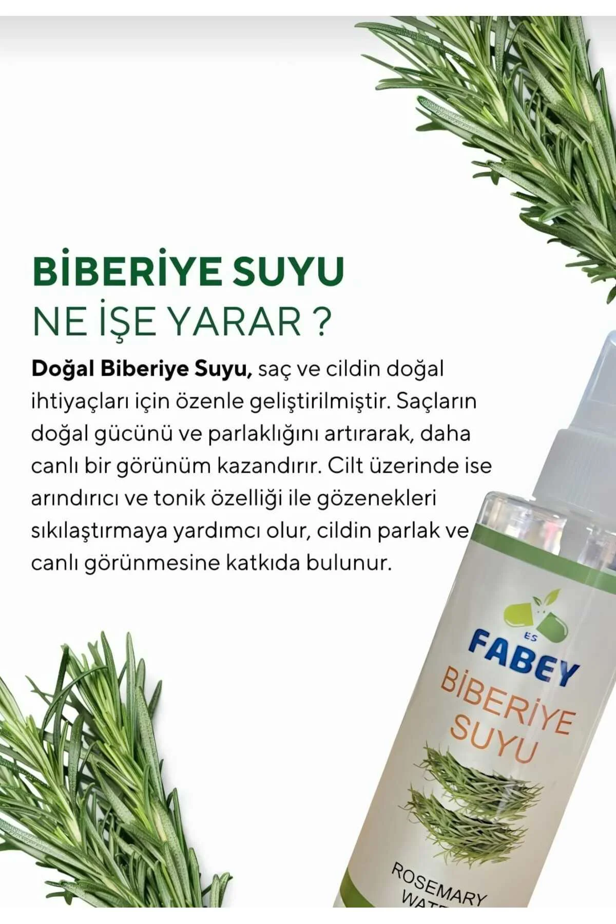 Biberiye Suyu Dökülme Karşıtı Ve Saç Uzamasını Destekleyici Saç T