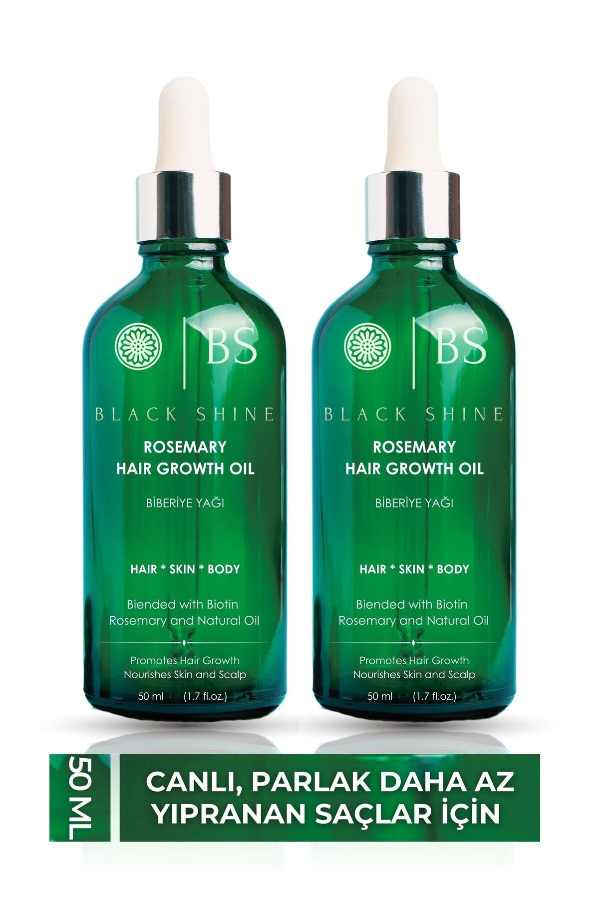 Biberiye Yağı Saç Dökülmesi Ve Yıpranmış Saçlar Için Biotinli Saç Bakım Seti