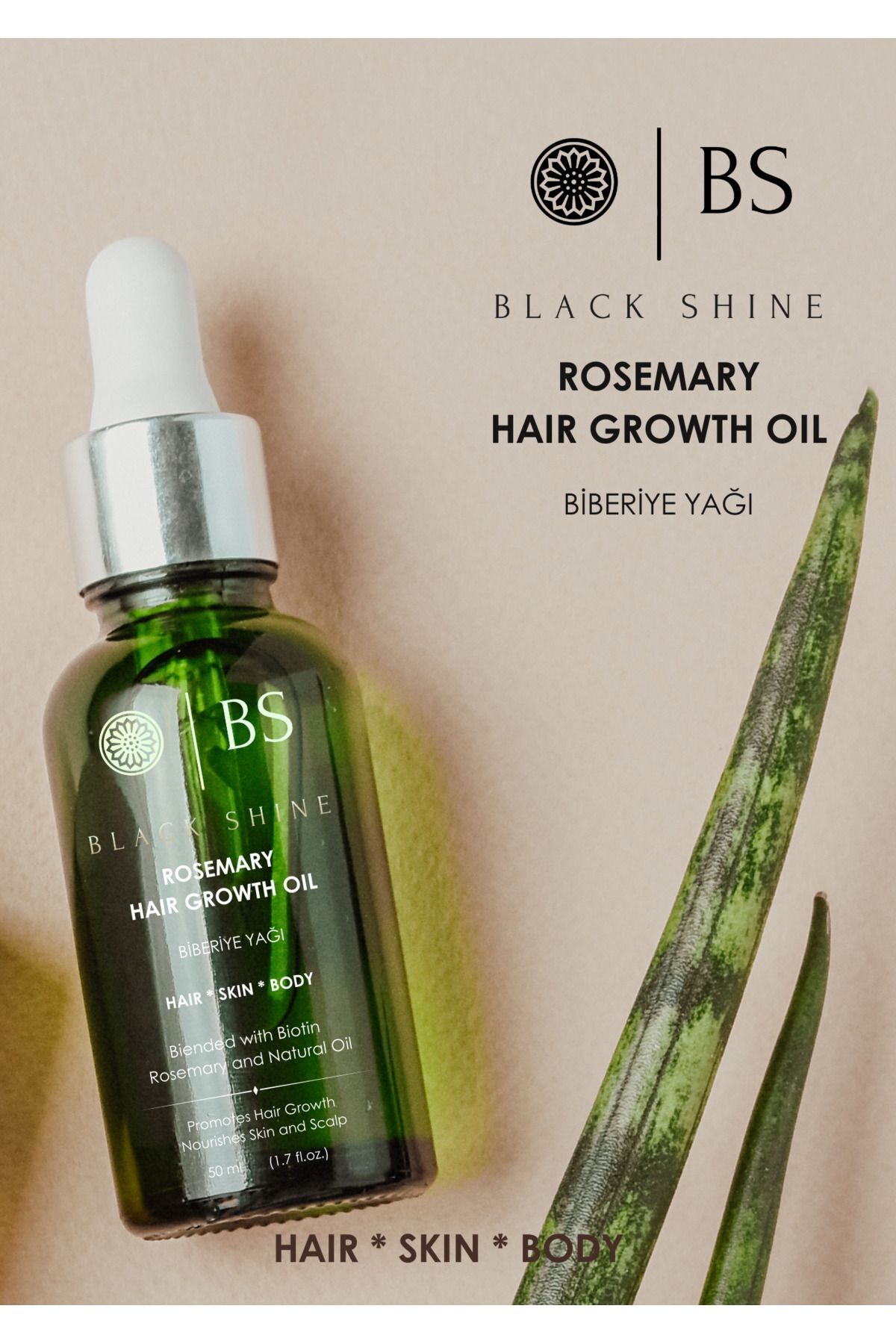 Black Shine Bs Biberiye Yaği Saç Dökülmesi Ve Yipranmiş Saçlar İçin Biotinli Saç Bakim Complexi