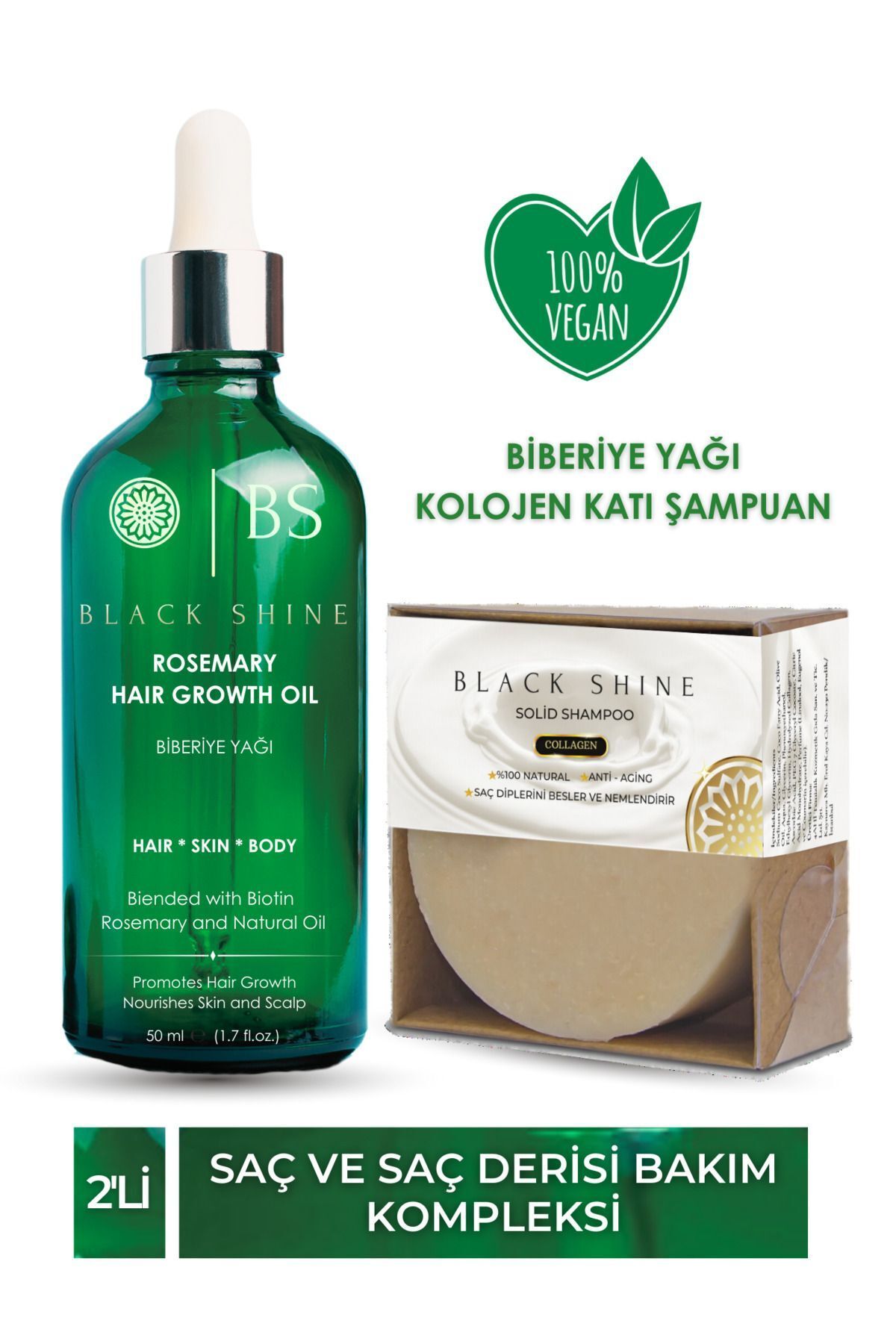 Black Shine Bs Biberiye Yaği Ve Canlandirici Kolajenli Kati Şampuan Saç Dökülmesi Ve Yipranmiş Saçlar İçin