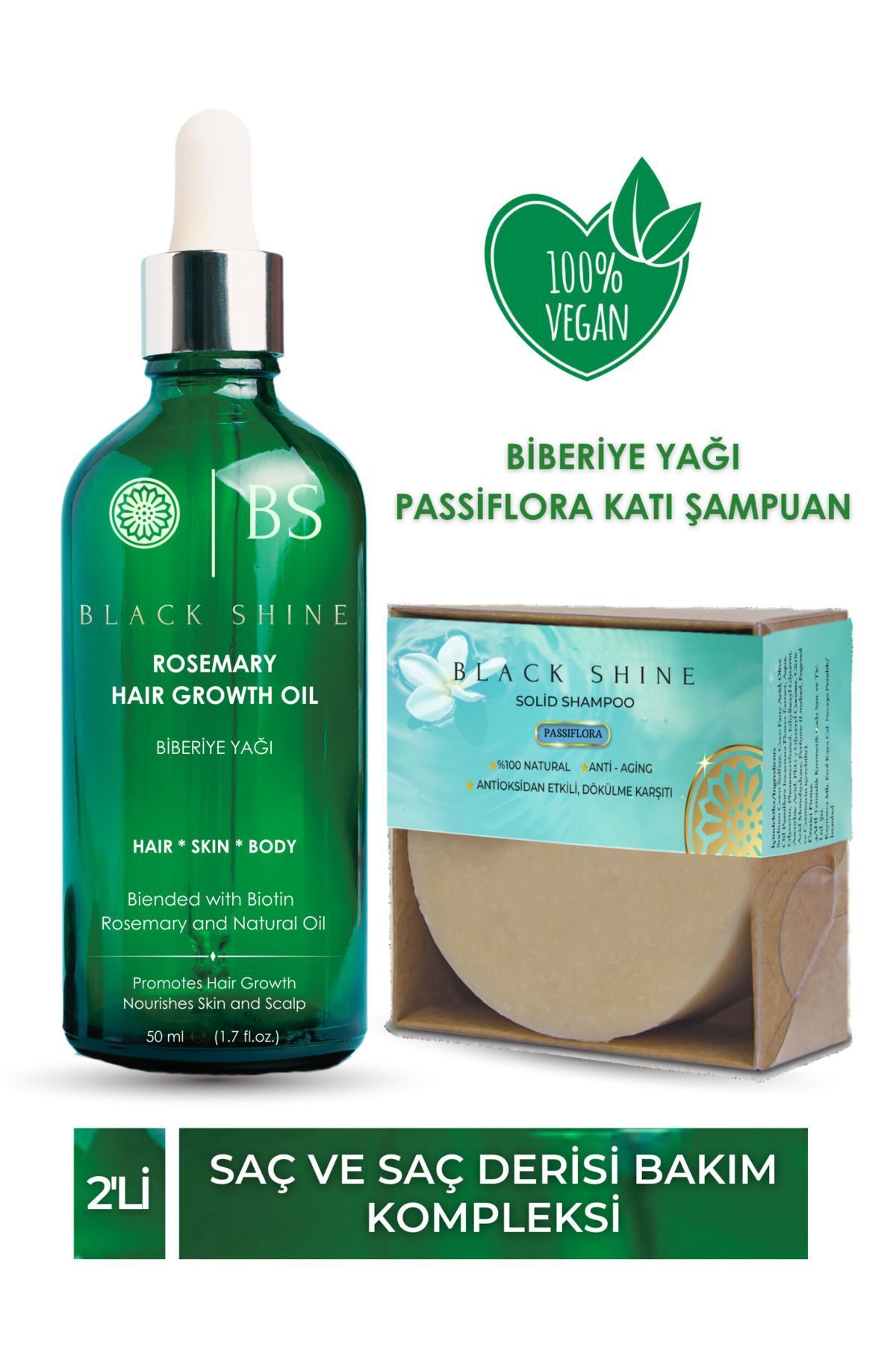 Black Shine Bs Biberiye Yaği Ve Besleyici Passiflorali Kati Şampuan Saç Dökülmesi Ve Yipranmiş Saçlar İçin