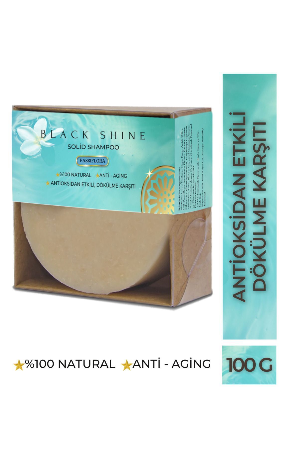 Black Shine Bs Biberiye Yaği Ve Besleyici Passiflorali Kati Şampuan Saç Dökülmesi Ve Yipranmiş Saçlar İçin