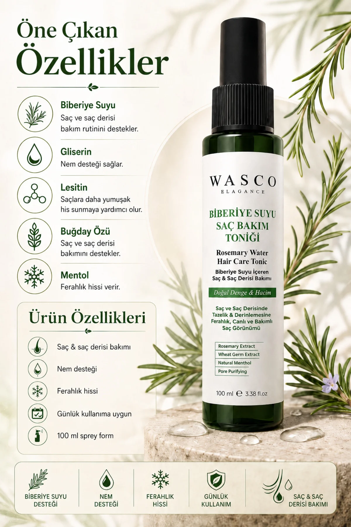 Biberiyeli Saç Bakım Toniği 100 ml