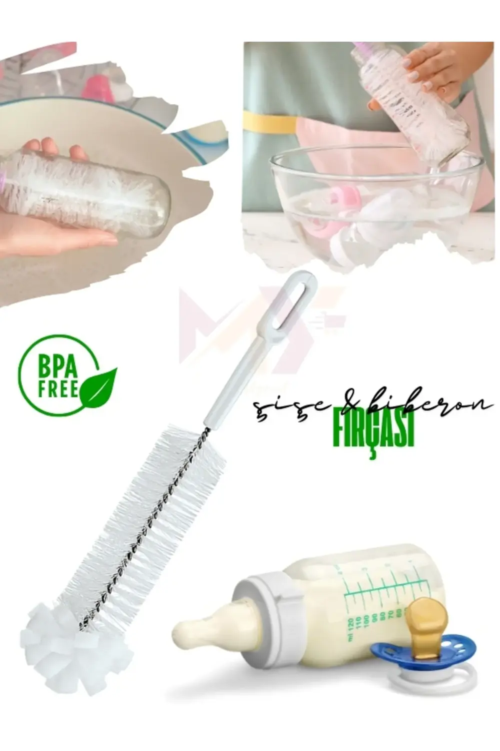 Biberon Şişe Kavanoz Temizleme Fırçası, Çok Amaçlı Bulaşık Sopası