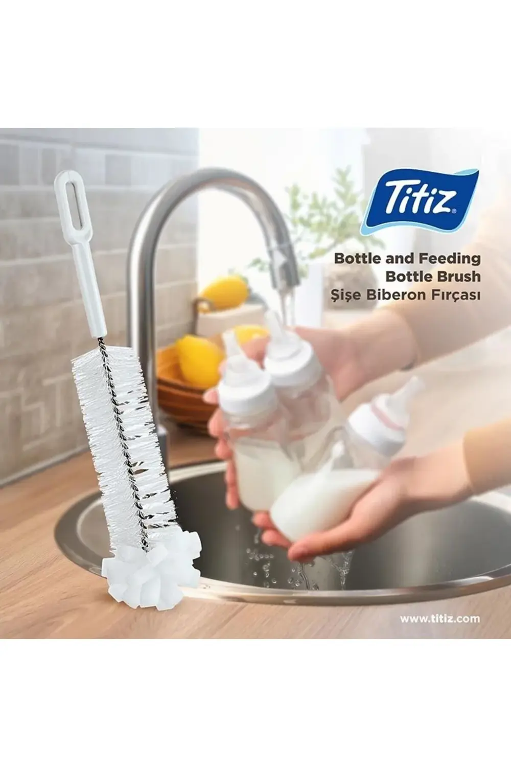 Biberon Şişe Kavanoz Temizleme Fırçası, Çok Amaçlı Bulaşık Sopası