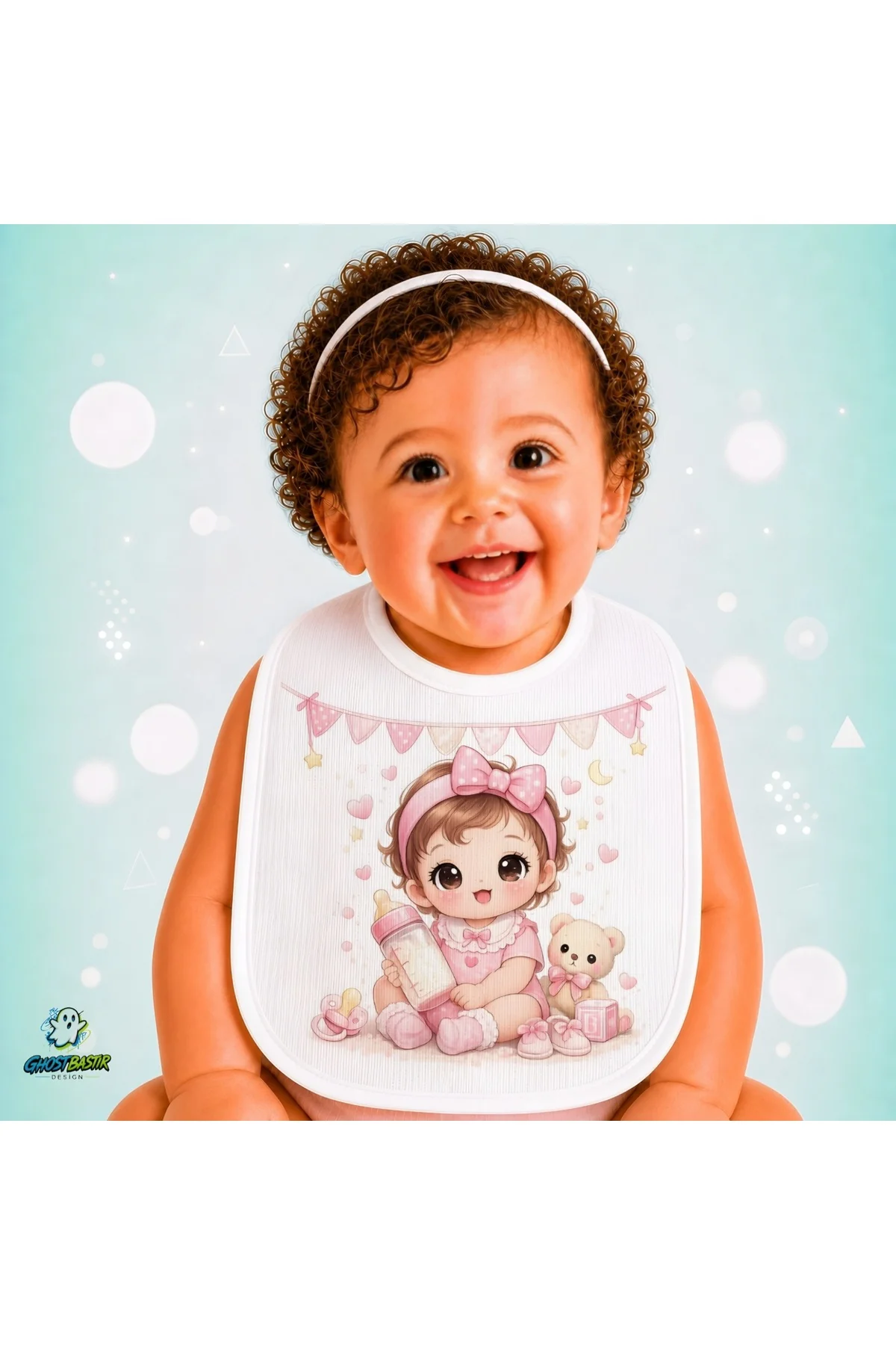 Biberonlu Bebek Keten Bebek Mama Önlüğü – Yumuşak, Emici, Yıkanabilir, Özel Tasarım P014