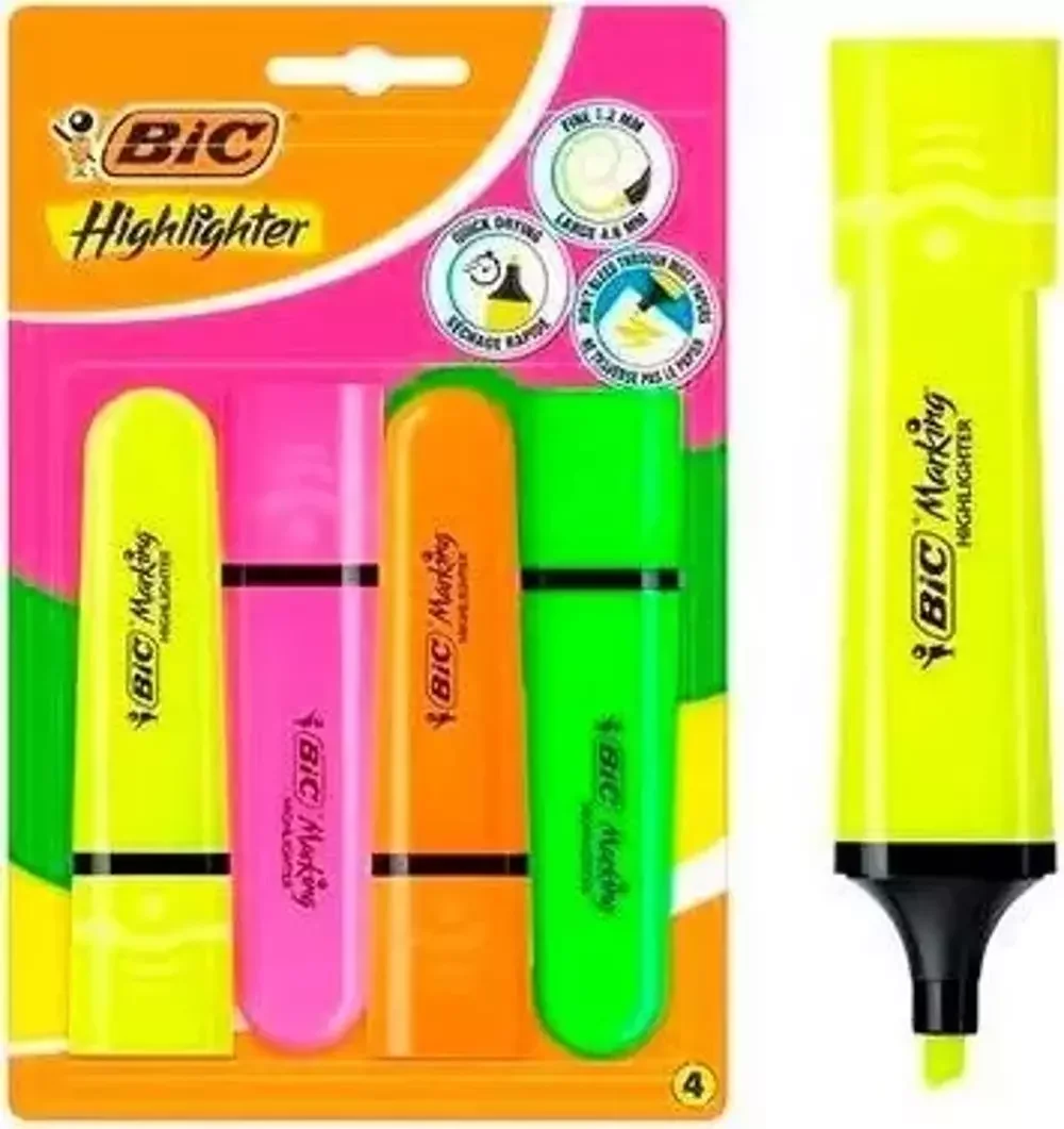 Bic Fosforlu Kalem Flat Asortı 4 Lü Blister