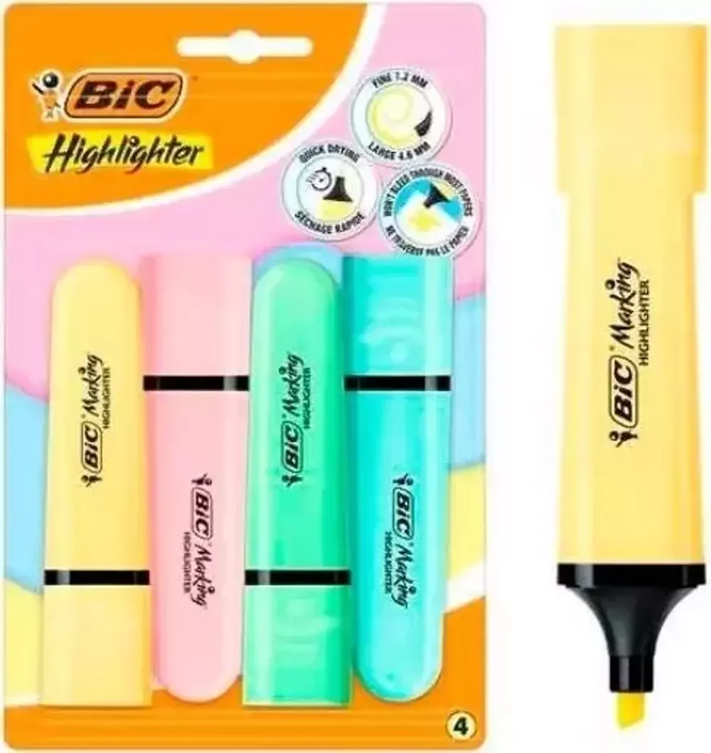 Bic Fosforlu Kalem Hl Flat Pastel Asortı Bl4