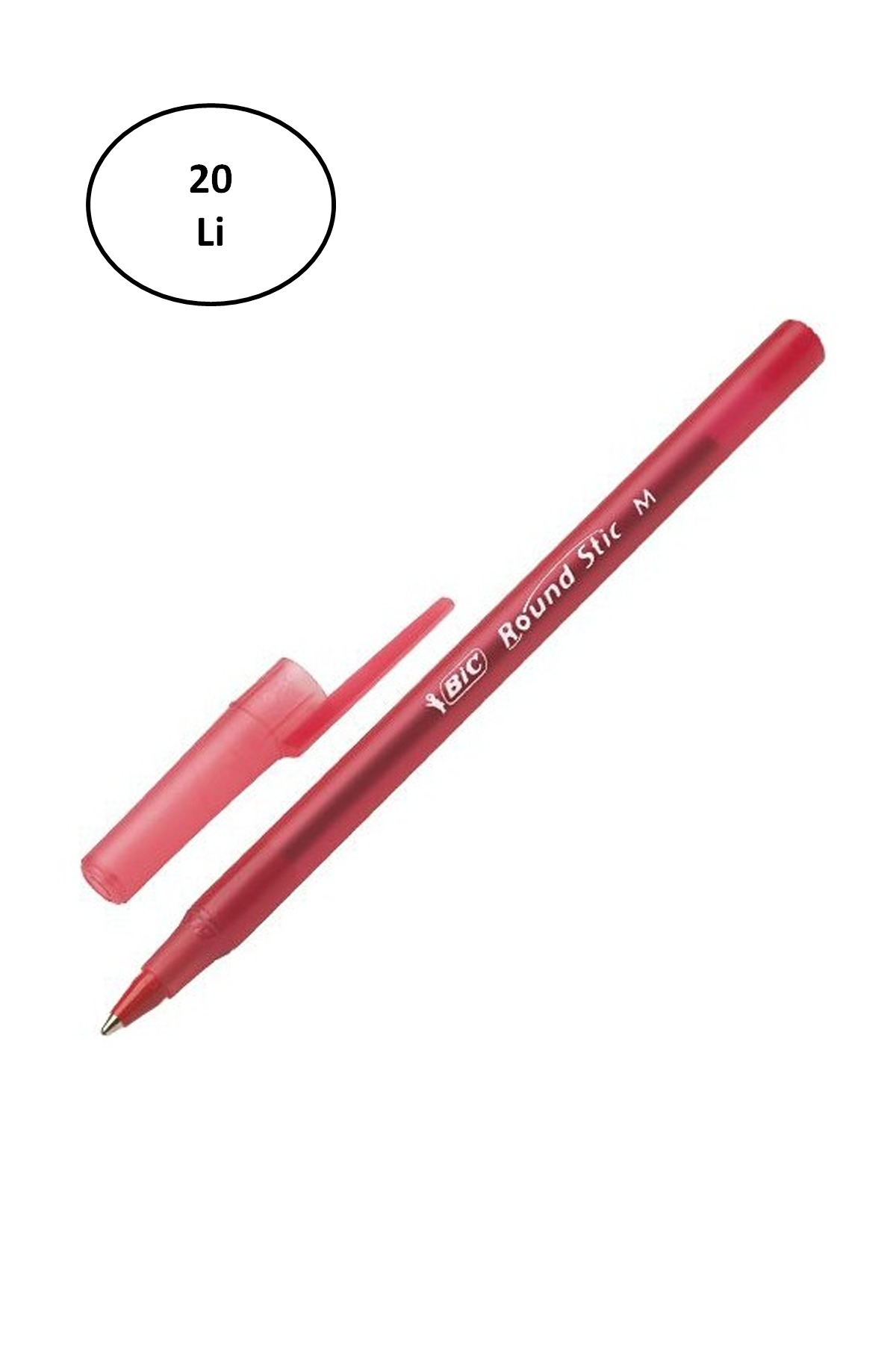 Just Cheap Store Bic Round Stic Tükenmez Kirmizi Kalem 20'Li