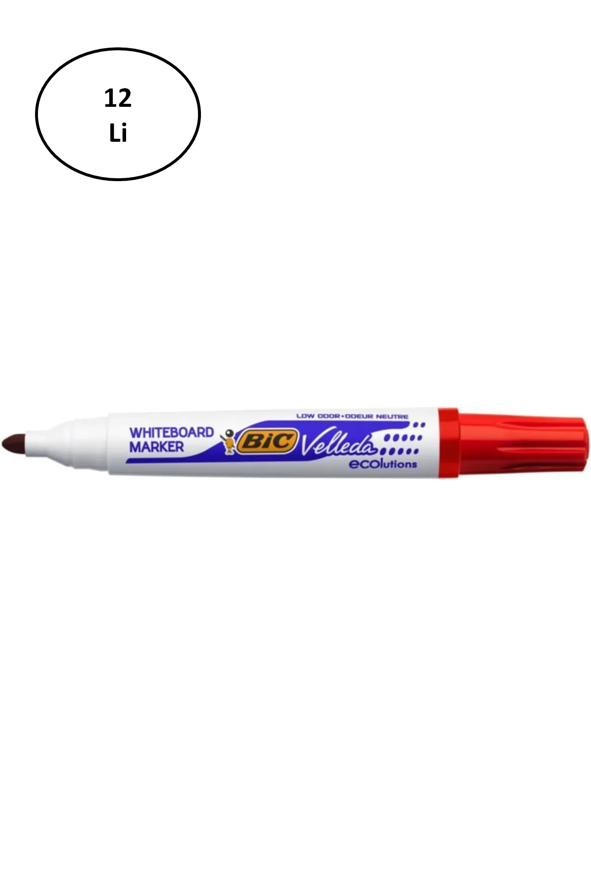 Bic Velleda 1701 Eco Yuvarlak Uç Beyaz Tahta Kalemi Kırmızı (12 L Bic Velleda 1701 Eco Yuvarlak Uç Beyaz Tahta Kalemi Kırmızı (12 L