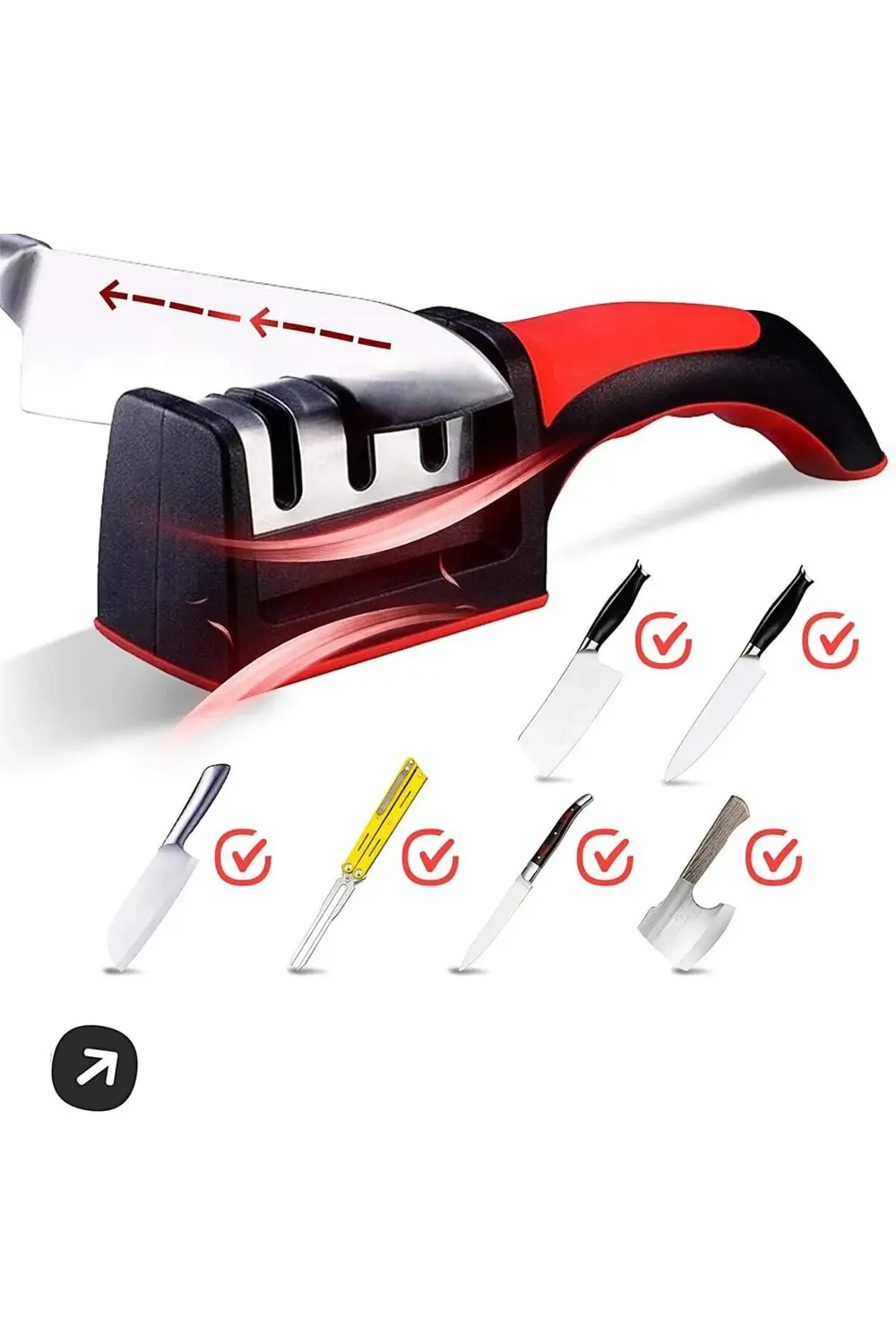 Bıçak Bileme Aleti 3 Açılı Elmas El Bıçakları Biley Aparatı Ergon