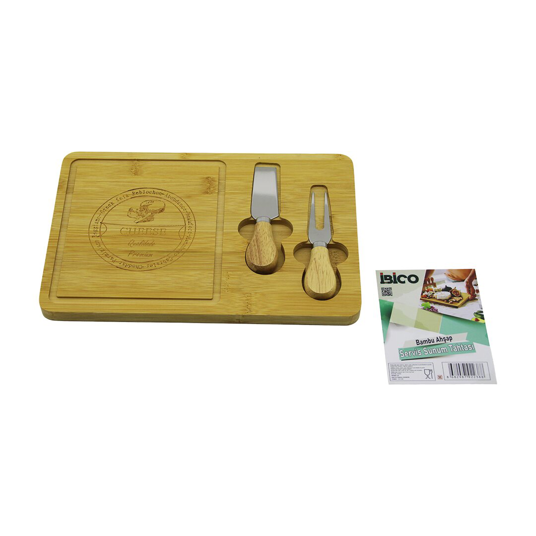 BIÇAK SAĞ AHŞAP BAMBU KAHVALTI PEYNİR SUNUM PANO 2PEYNİR BIÇAK=AH