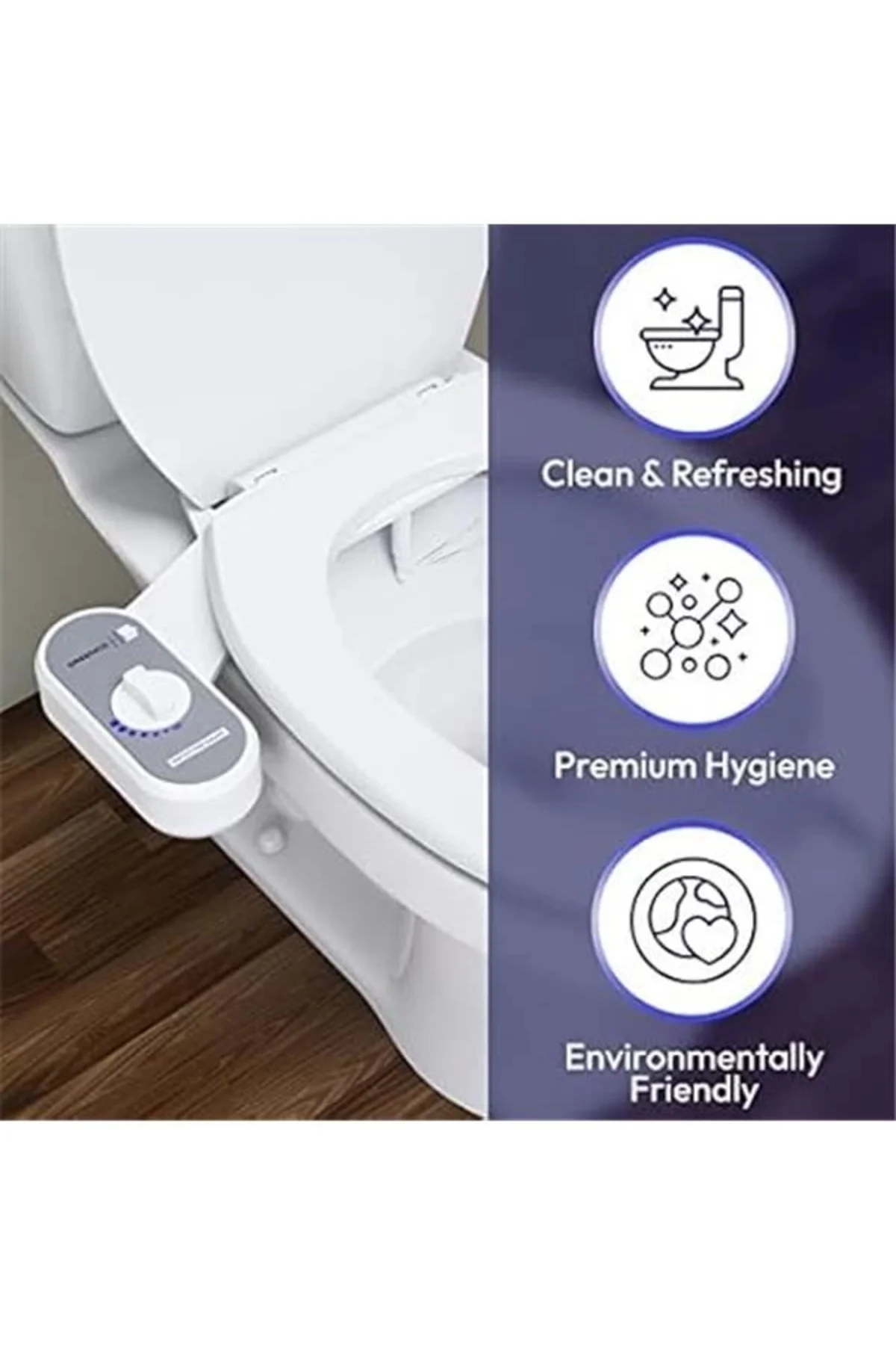Bidet Fresh su spreyi, elektriksiz, mekanik bide WC oturağı sabit