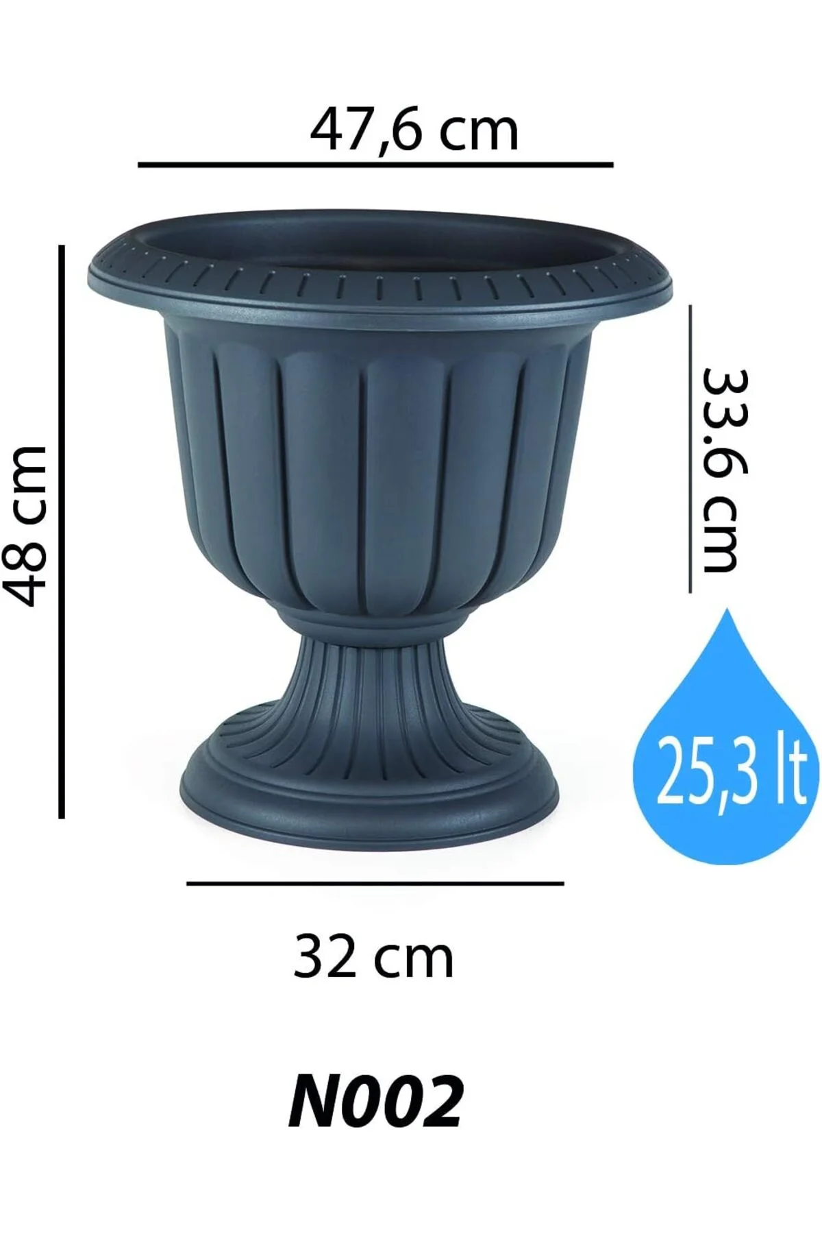 Bidünya Serinova N002 Nergis Saksı 47,4cm, 25.3 Litre Dış Mekan Saksı Beyaz Bidünya Serinova N002 Nergis Saksı 47,4cm, 25.3 Litre Dış Mekan Saksı Beyaz - Görsel 2