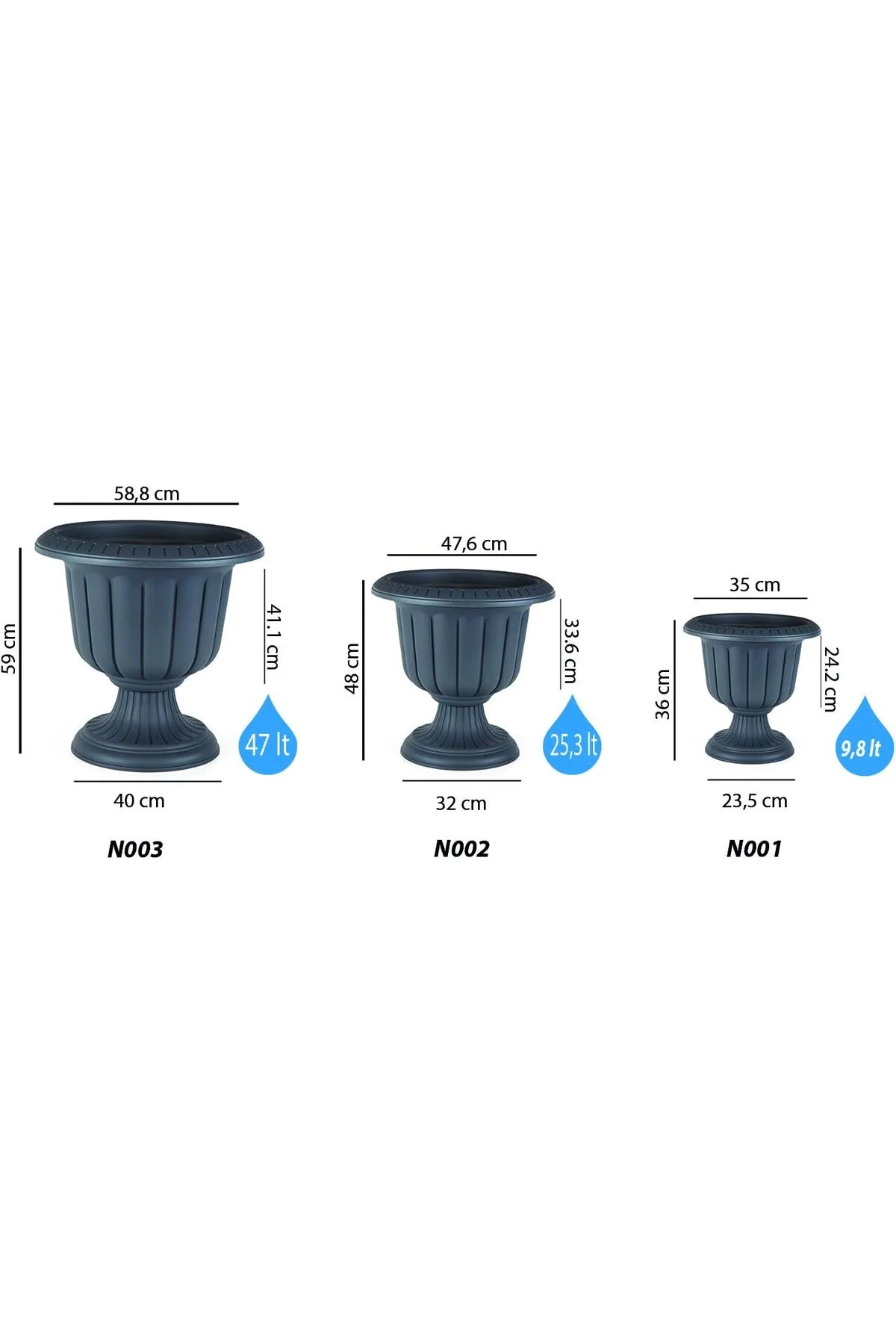 Bidünya Serinova N002 Nergis Saksı 47,4cm, 25.3 Litre Dış Mekan Saksı Beyaz Bidünya Serinova N002 Nergis Saksı 47,4cm, 25.3 Litre Dış Mekan Saksı Beyaz - Görsel 4