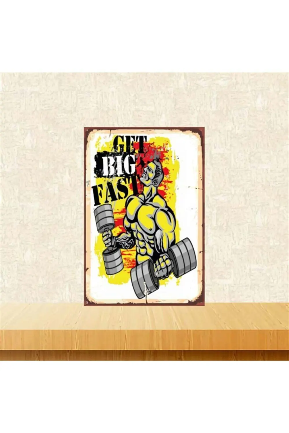 Big Fast 20-30 Cm Retro Ahşap Poster Tkfx4213