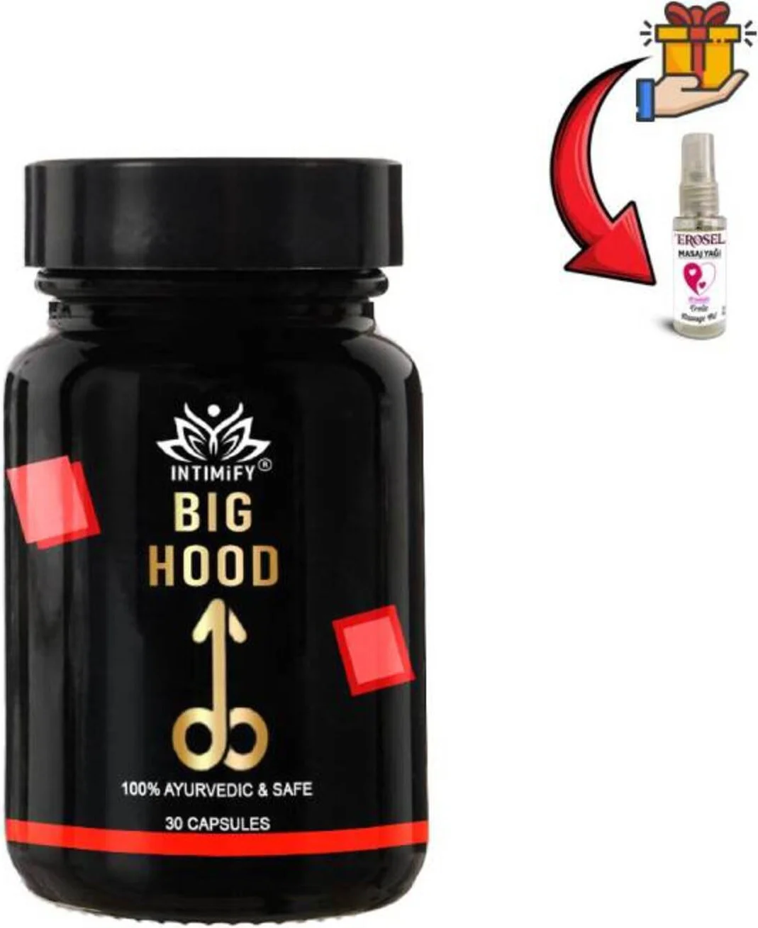 Big Hood Erkekler İçin Destekleyici 30lu + Erosel Masaj Yağı - Erkek Sağlığı Seti Fiyatı, Yorumları ve Özellikleri