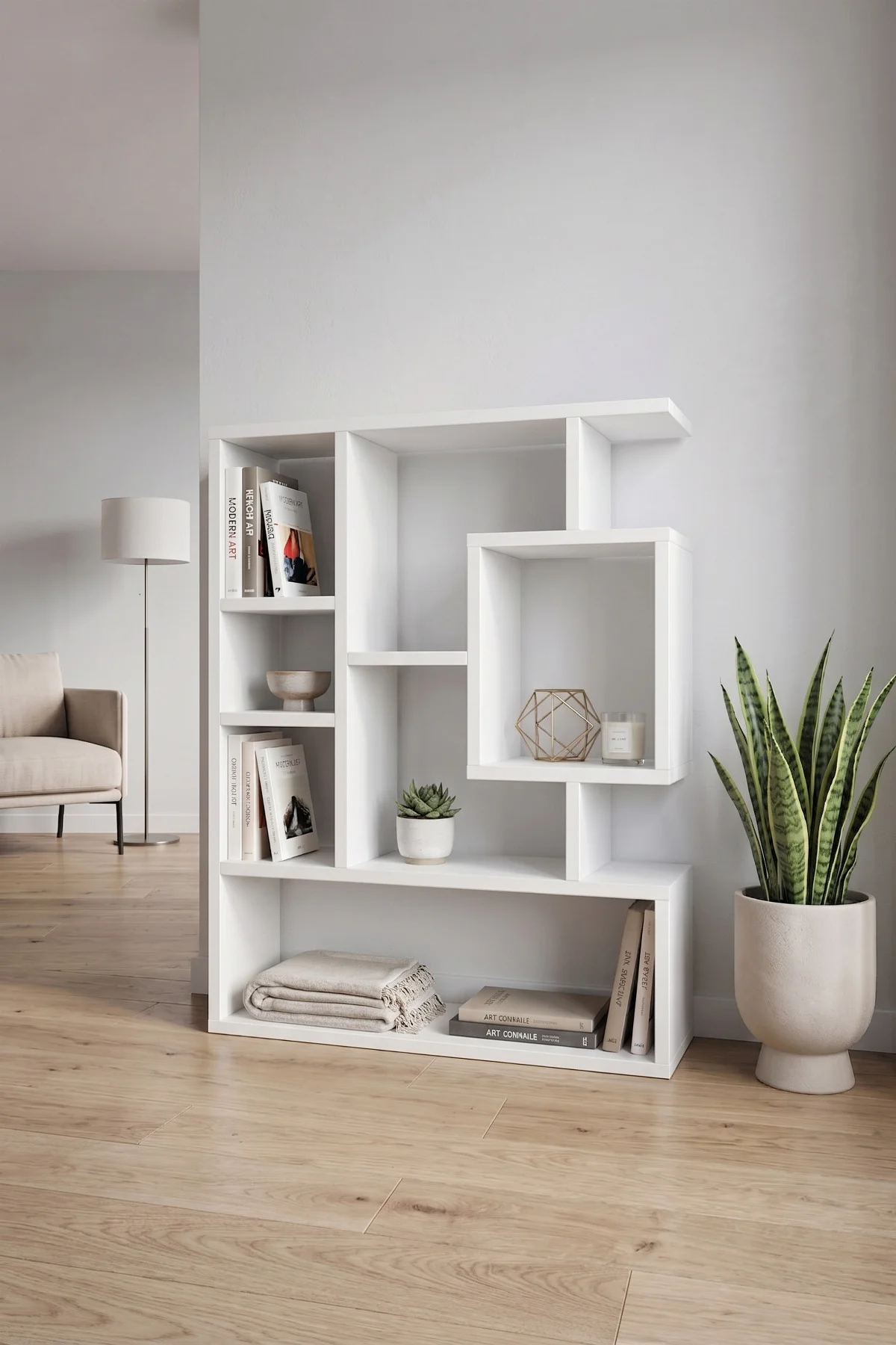Bigane Büyük Dekoratif Duvar Rafı 70,9 × 93,6 cm – Asimetrik Çok Bölmeli Duvara Monte Raf Fiyatı, Yorumları ve Özellikleri