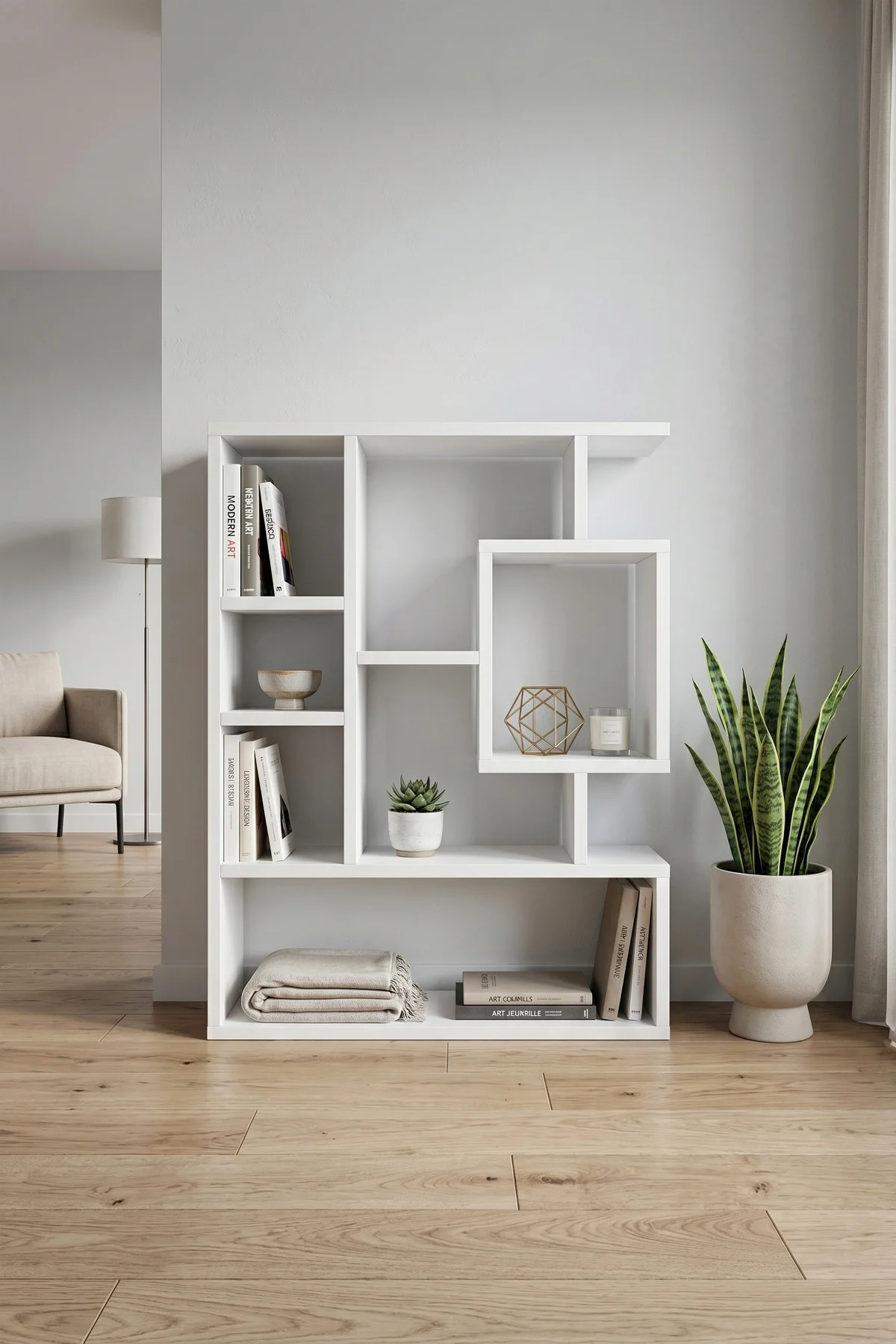 Bigane Büyük Dekoratif Duvar Rafı 70,9 × 93,6 cm – Asimetrik Çok Bölmeli Duvara Monte Raf Fiyatı, Yorumları ve Özellikleri