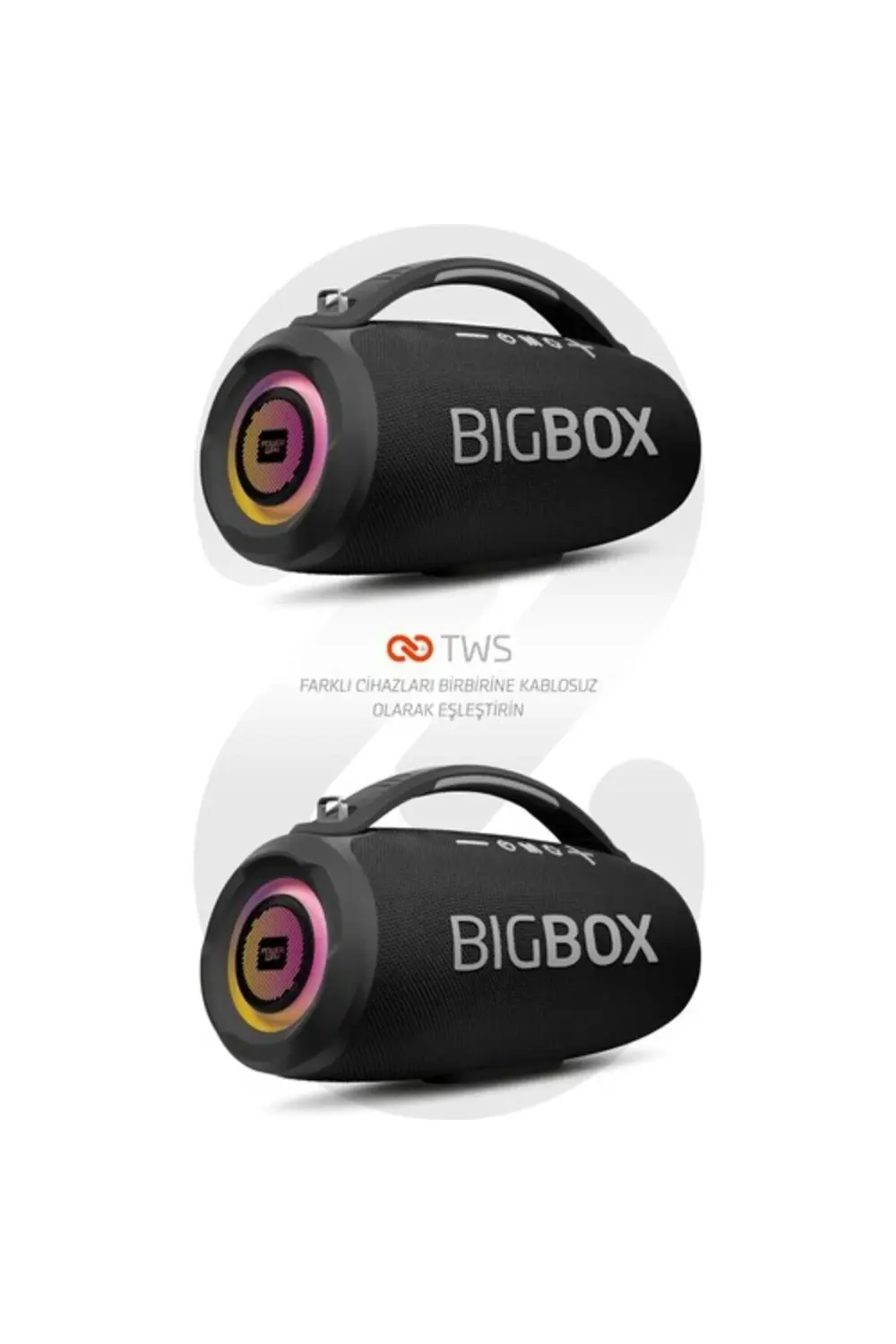 Pmr Bigbox – Güçlü Bass, Led İşık Ve Tws Destekli Bluetooth Hoparlör Pmr Bigbox – Güçlü Bass, Led İşık Ve Tws Destekli Bluetooth Hoparlör