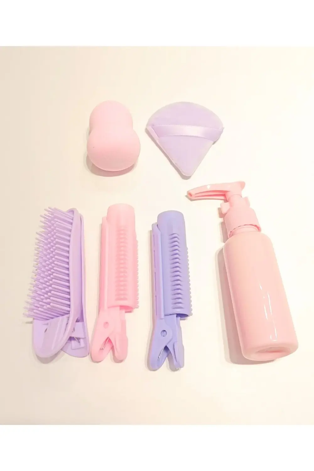 Bigudi Sprey Kutu ve Makyaj Sünger Seti