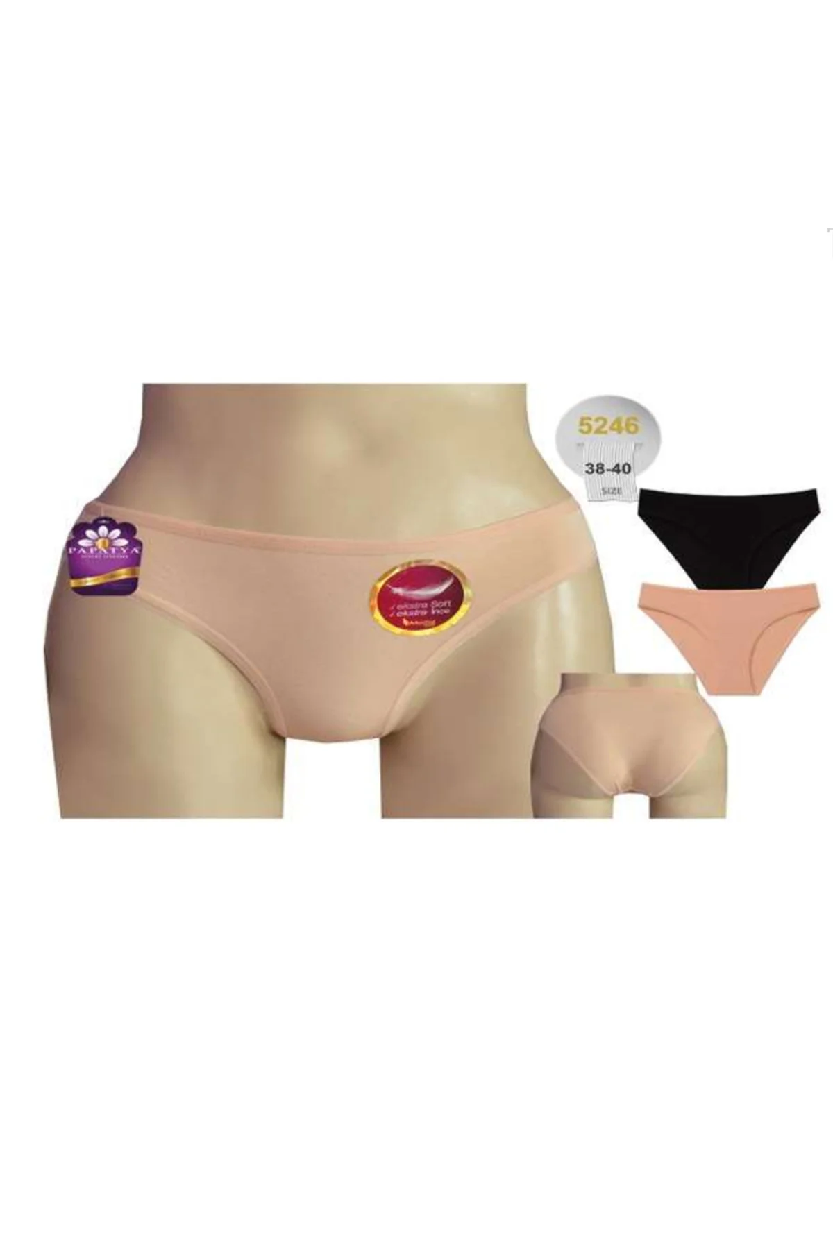 BIKINI KOMPLE SEFFAF LASTIK MICRO MODAL KUMAS  (6 ADET)