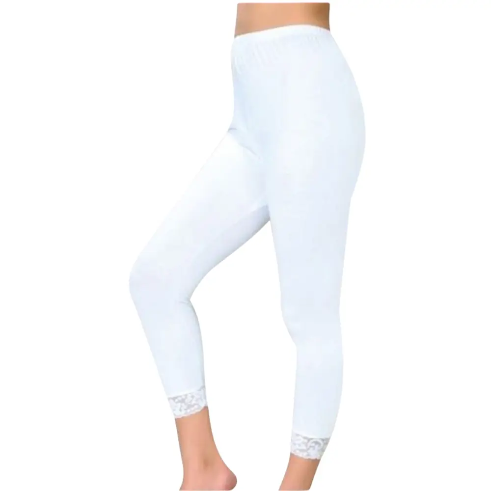 Bilek Bölgesi Dantel İşlemeli Kadın Tayt Bilek Bölgesi Dantel İşlemeli Kadın Tayt