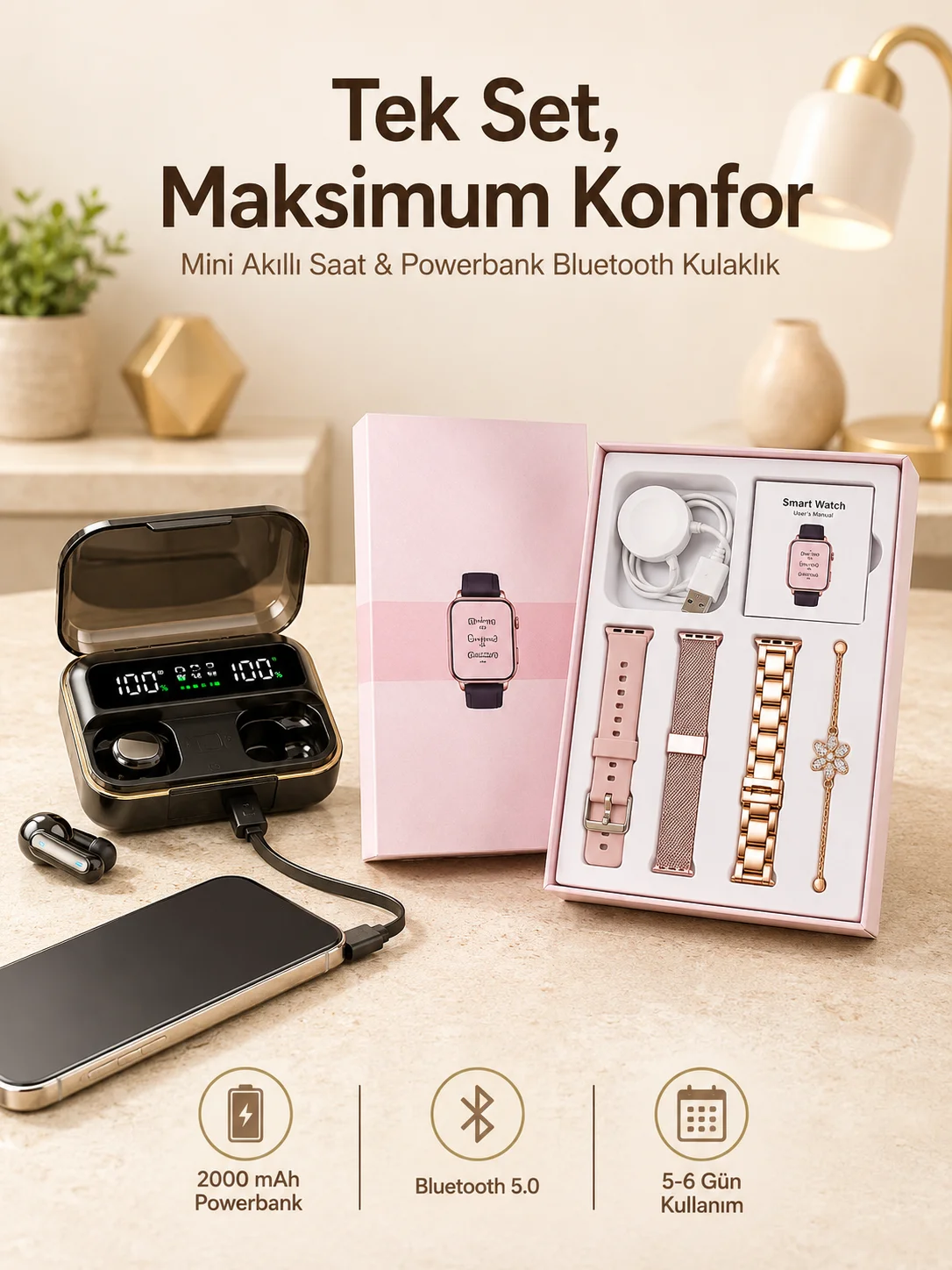 Bileklikli Amoled Ekran Akıllı Saat ve Dijital Göstergeli Kablosuz Bluetooth Kulaklık ANC/ ENC Bileklikli Amoled Ekran Akıllı Saat ve Dijital Göstergeli Kablosuz Bluetooth Kulaklık ANC/ ENC