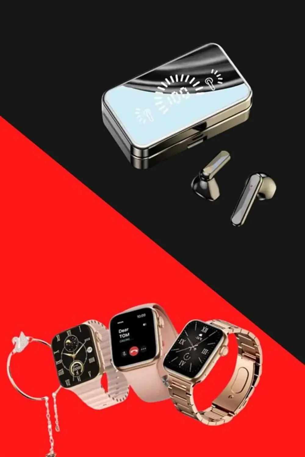 Bileklikli Amoled Ekran Akıllı Saat ve Dijital Göstergeli Kablosu