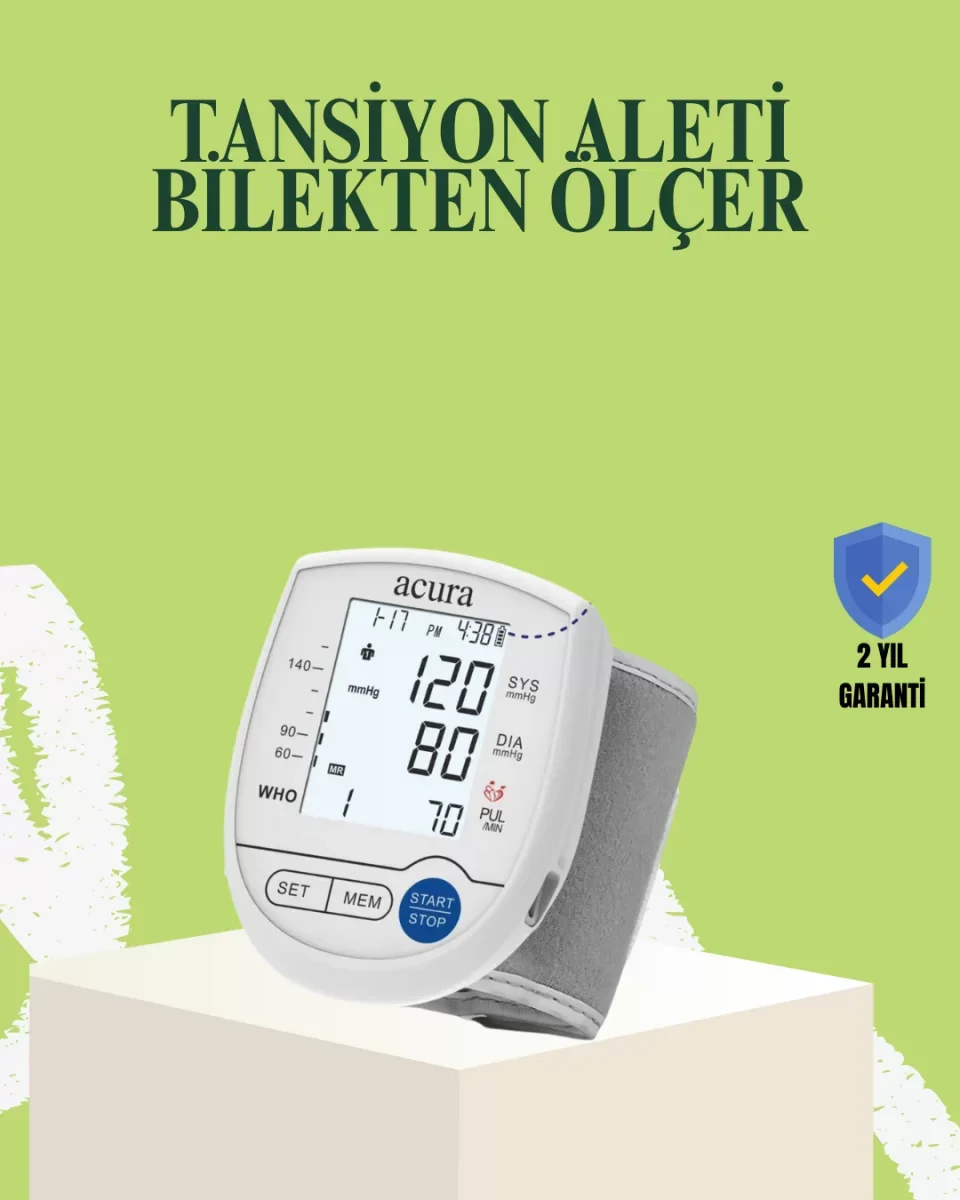 Bilekten Dijital Tansiyon Aleti Hem Pilli Hem Şarjlı Hafızalı - Lisinya