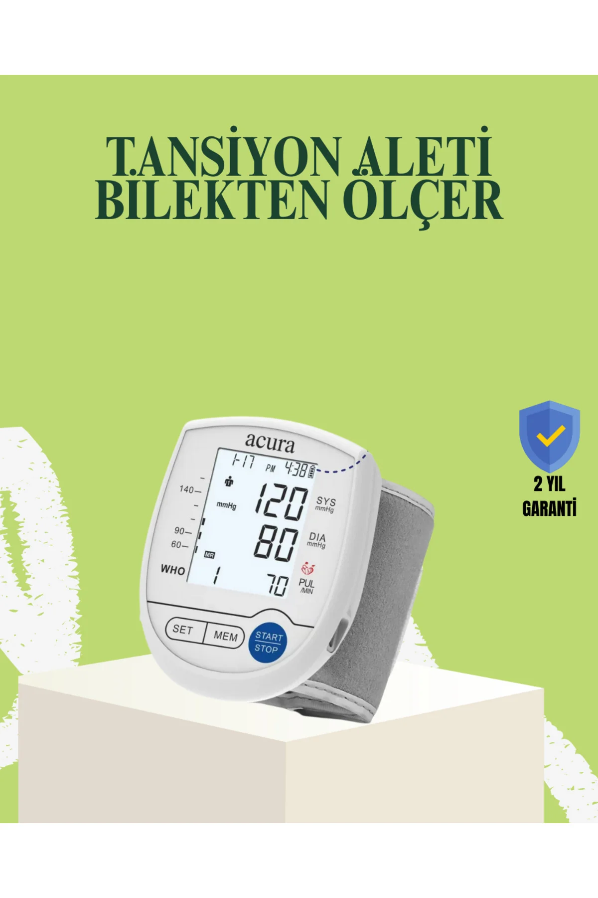Bilekten Dijital Tansiyon Aleti Hem Pilli Hem Şarjlı Hafızalı - a