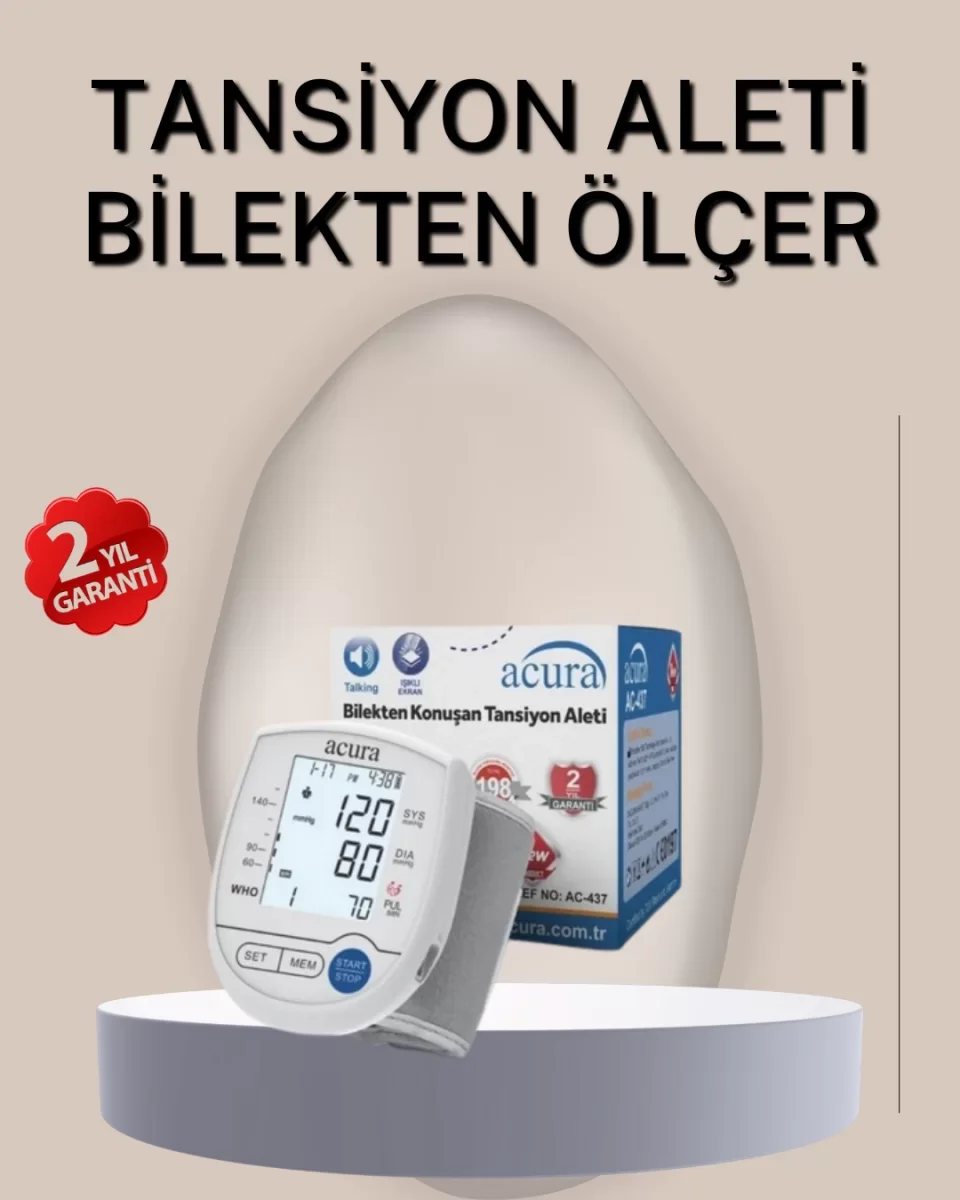 Bilekten Ölçer Tansiyon Aleti Şarjlı-Pilli Hafızalı Pratik Kullanım - Lisinya