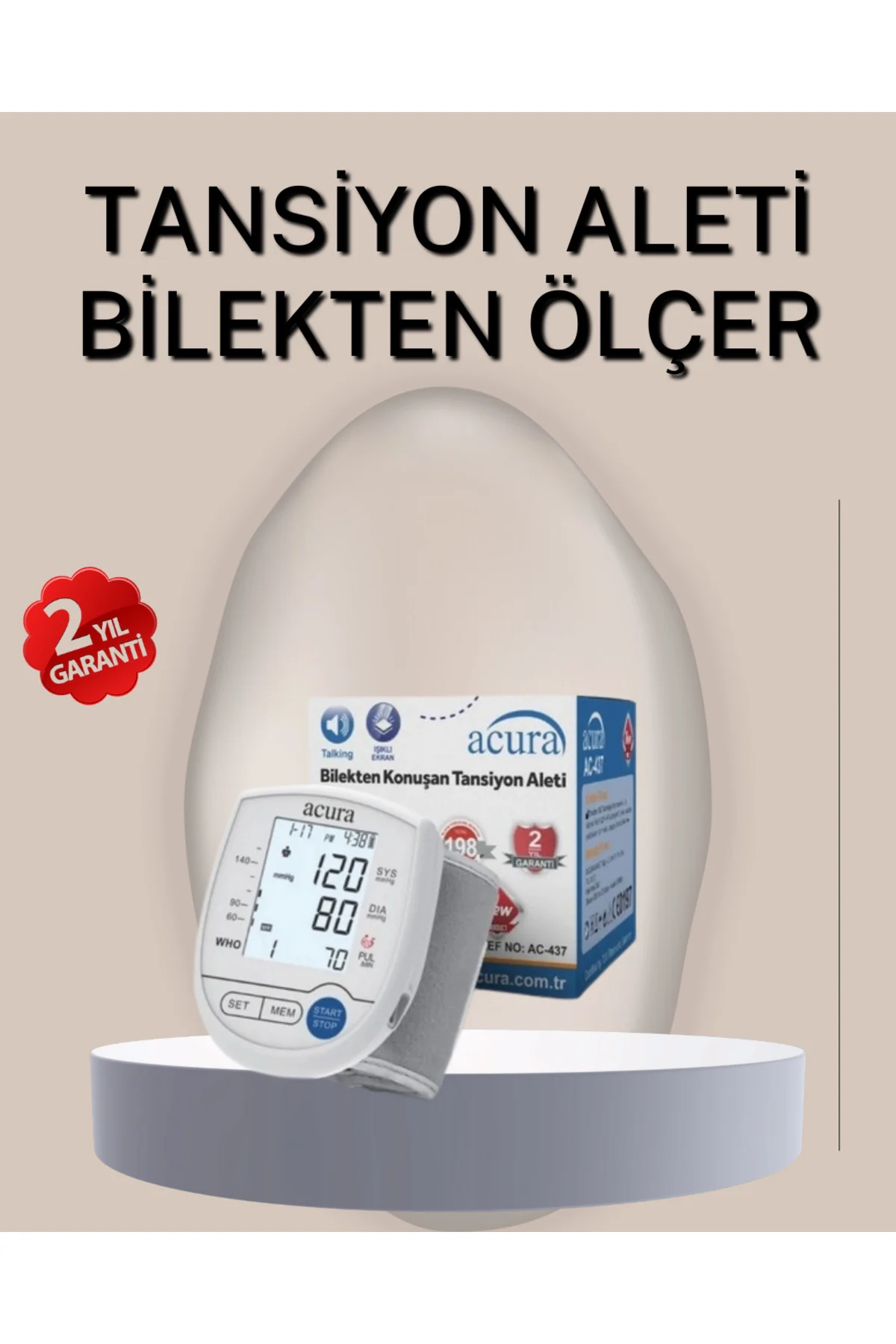 Bilekten Ölçer Tansiyon Aleti Şarjlı-Pilli Hafızalı Pratik Kullan