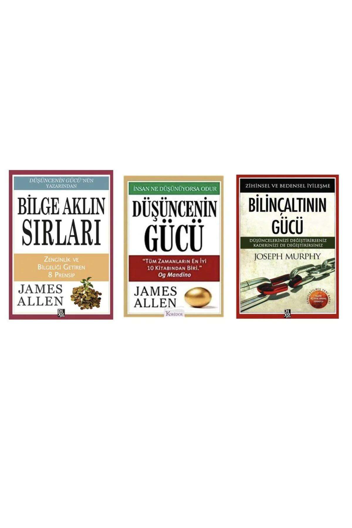 bilge aklin sirlari + dusuncenin gucu + bilincaltinin gucu =3 set