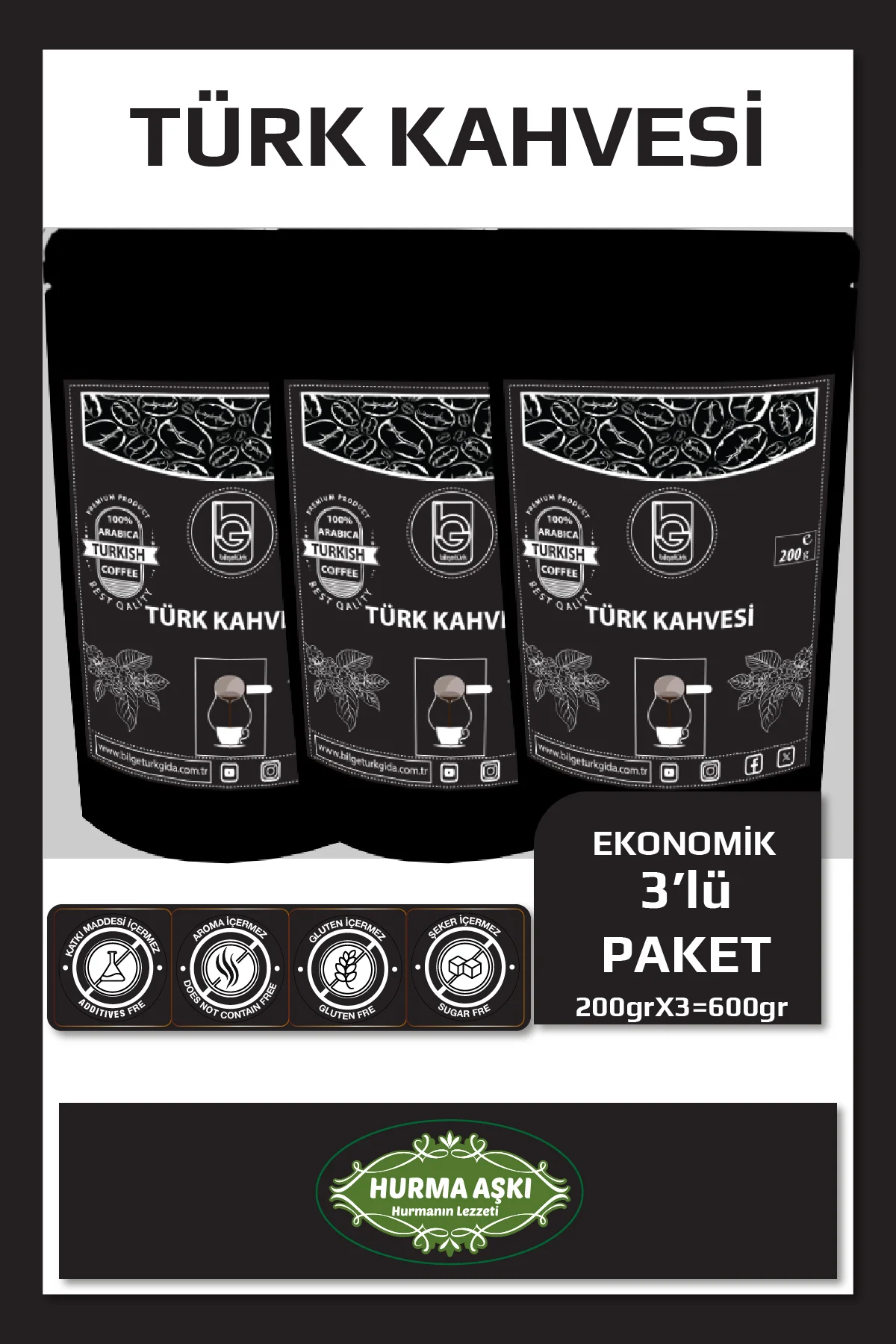 Bilgetürk Türk Kahvesi 200GrX3=600Gr Bilgetürk Türk Kahvesi 200GrX3=600Gr