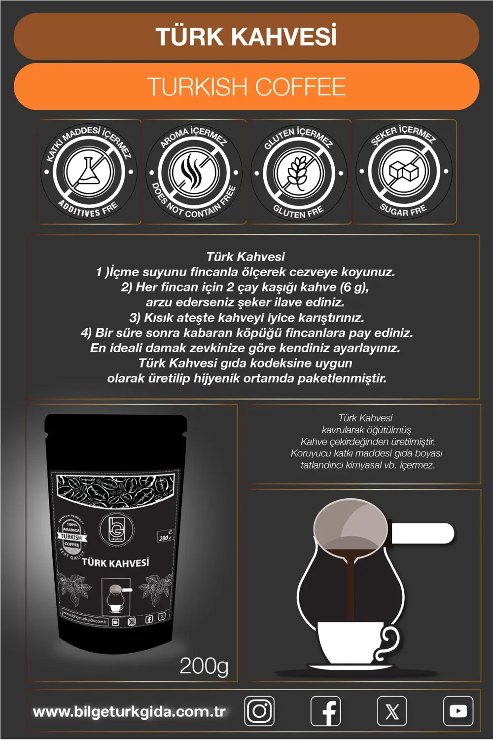 Bilgetürk Türk Kahvesi 200GrX3=600Gr