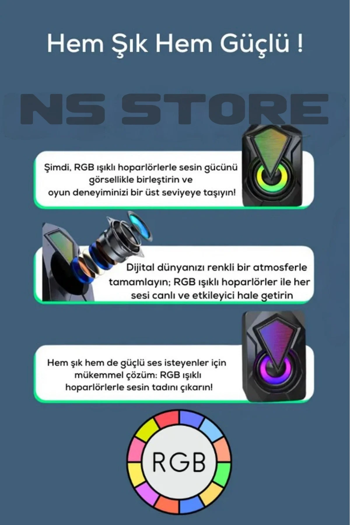 Bilgisayar Hoparlörü - Renk: Çok Renkli, Özellik: Masa Üstü | Teknik Özellikleri ve Kullanım