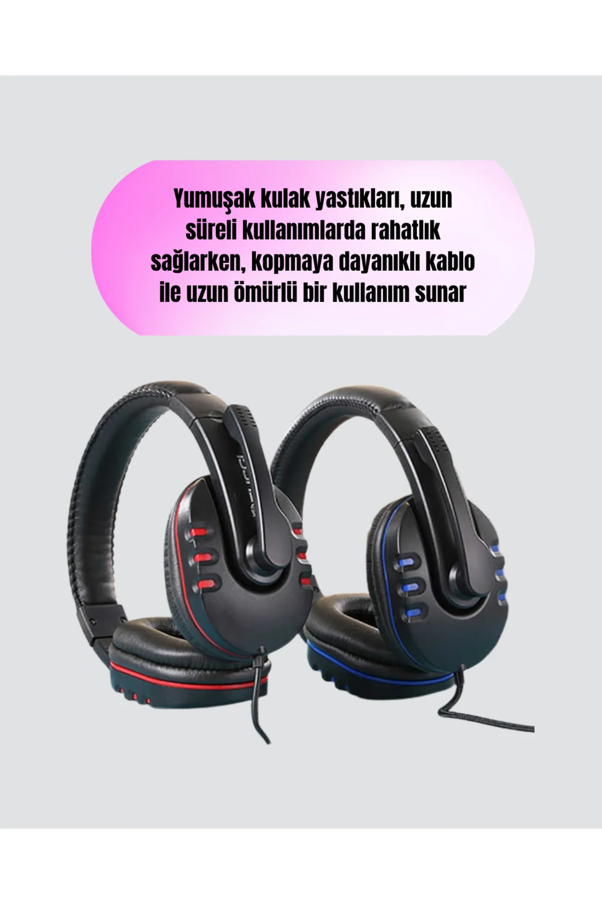Bilgisayar Oyuncu Kulaklığı – Yumuşak Pedli, Dayanıklı İpli Kablo