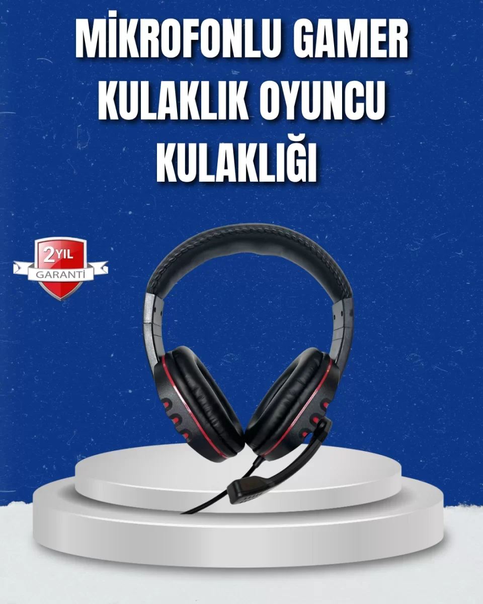 Bilgisayar Oyuncu Kulaklığı – Yumuşak Pedli, Dayanıklı İpli Kablo - Lisinya