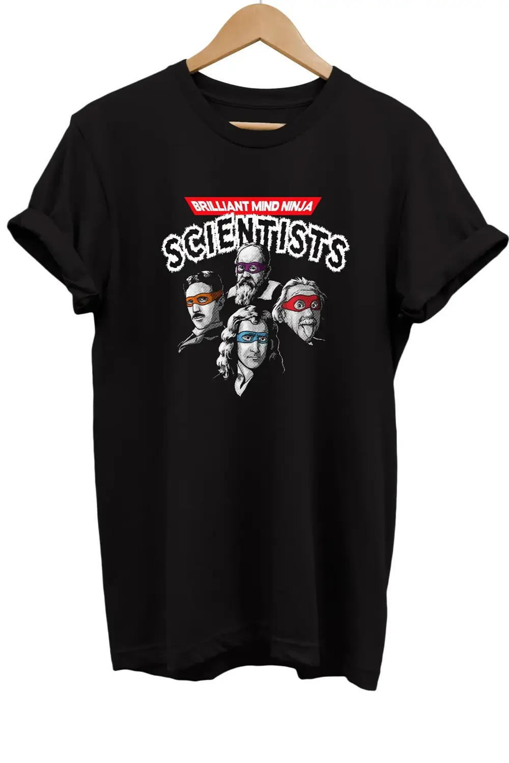 Bilim Adamları Baskılı %100 Pamuk Oversize T-shirt Büyük Beden Ti