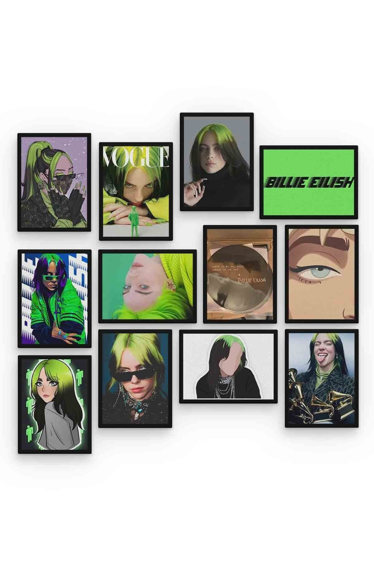 Billie Eilish 12 Parça Mdf (ahşap) Tablo Ofis Boyu 