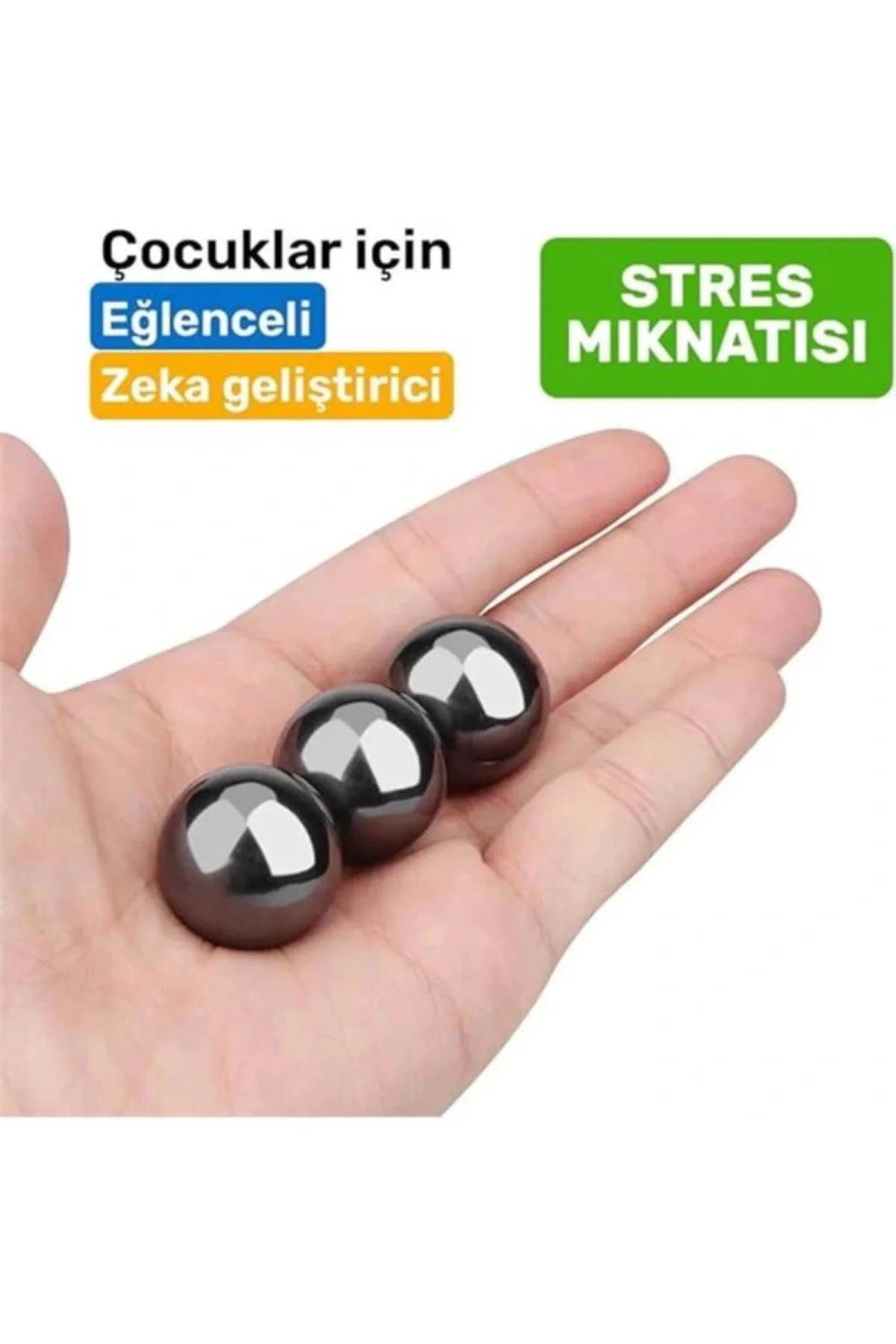 Bilye Şeklinde Manyetik Stres Topu Ø20 mm 5 Adet Küre Mıknatıs, Stres Giderici ve Hobi Mıknat�
