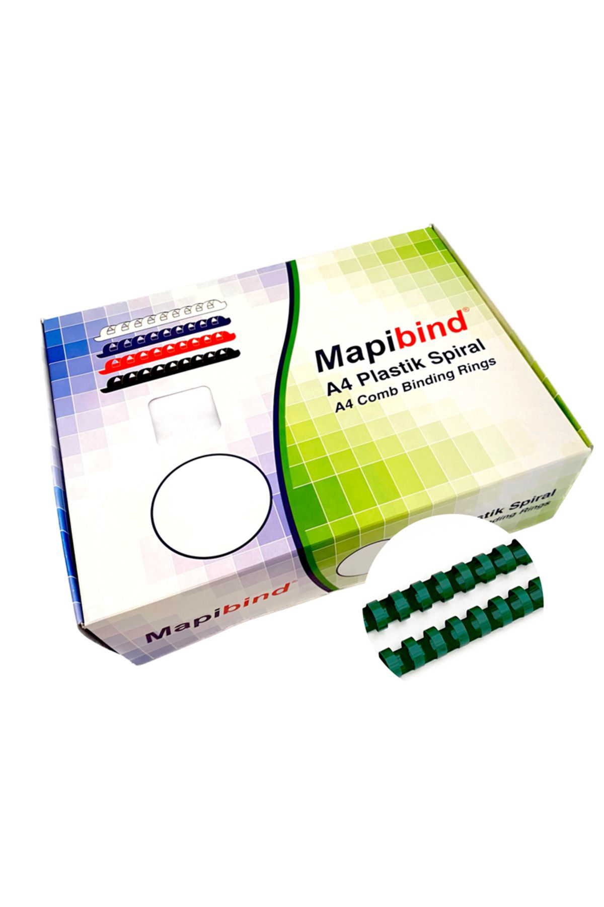 Mapi Bind 16Mm Plastik Spiral Yeşil 100 Ad.