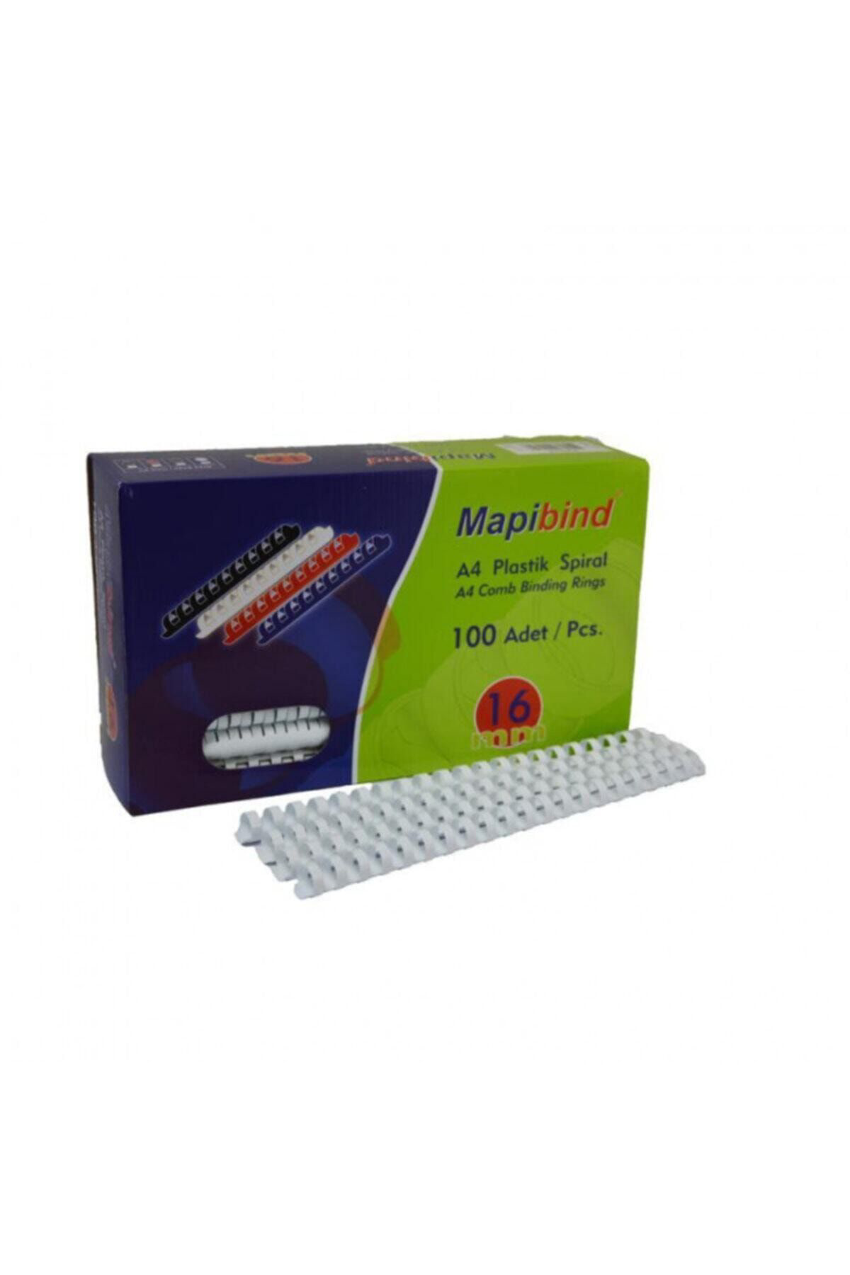 Mapi Bind Spiral Plastik 135-150 Sayfa 16 Mm Beyaz 201 16 00 (100 Lü P
